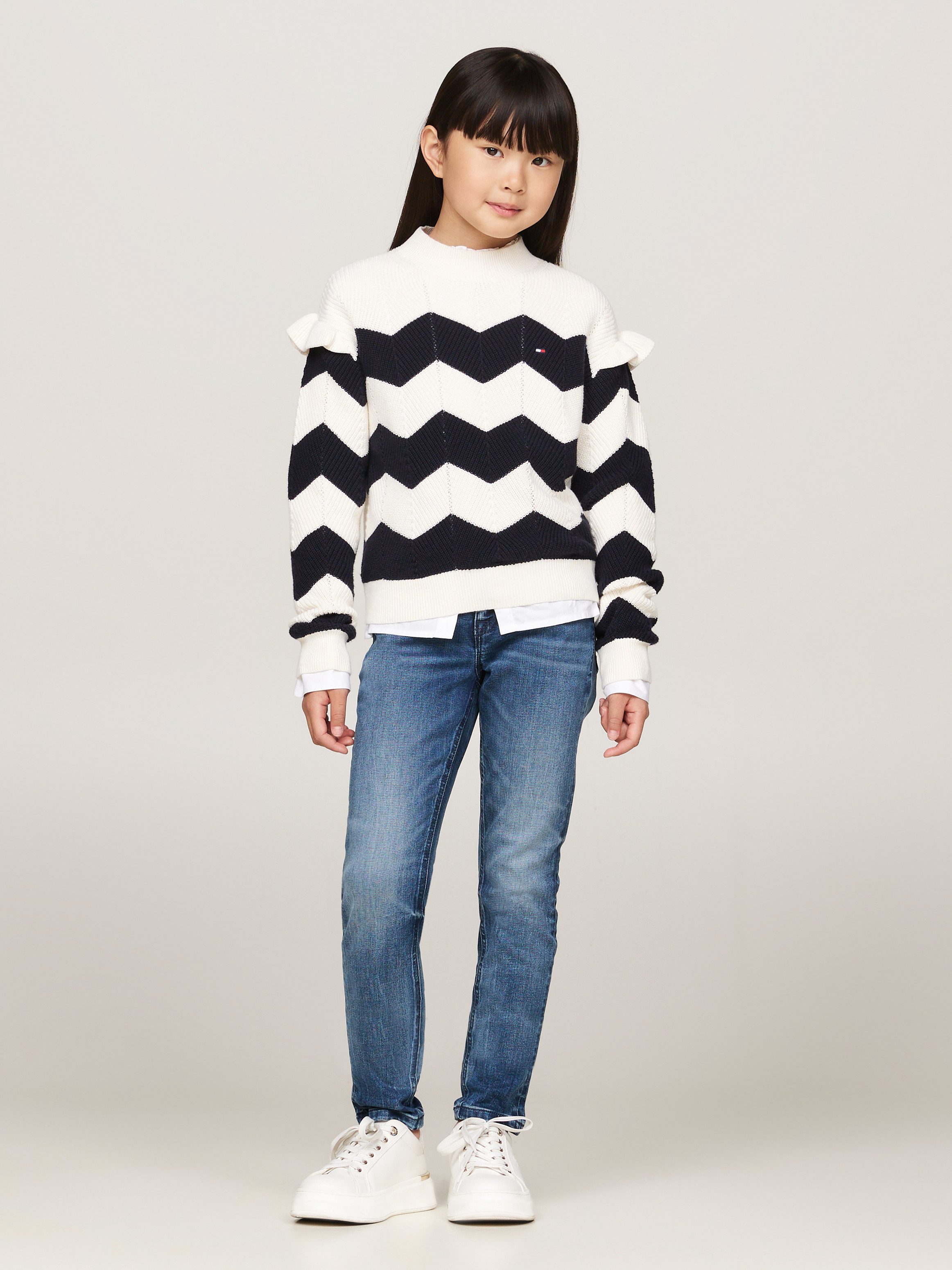 Tommy Hilfiger Skinny fit jeans NORA DARK WASH in blauwe wassing, met logo-borduurwerk