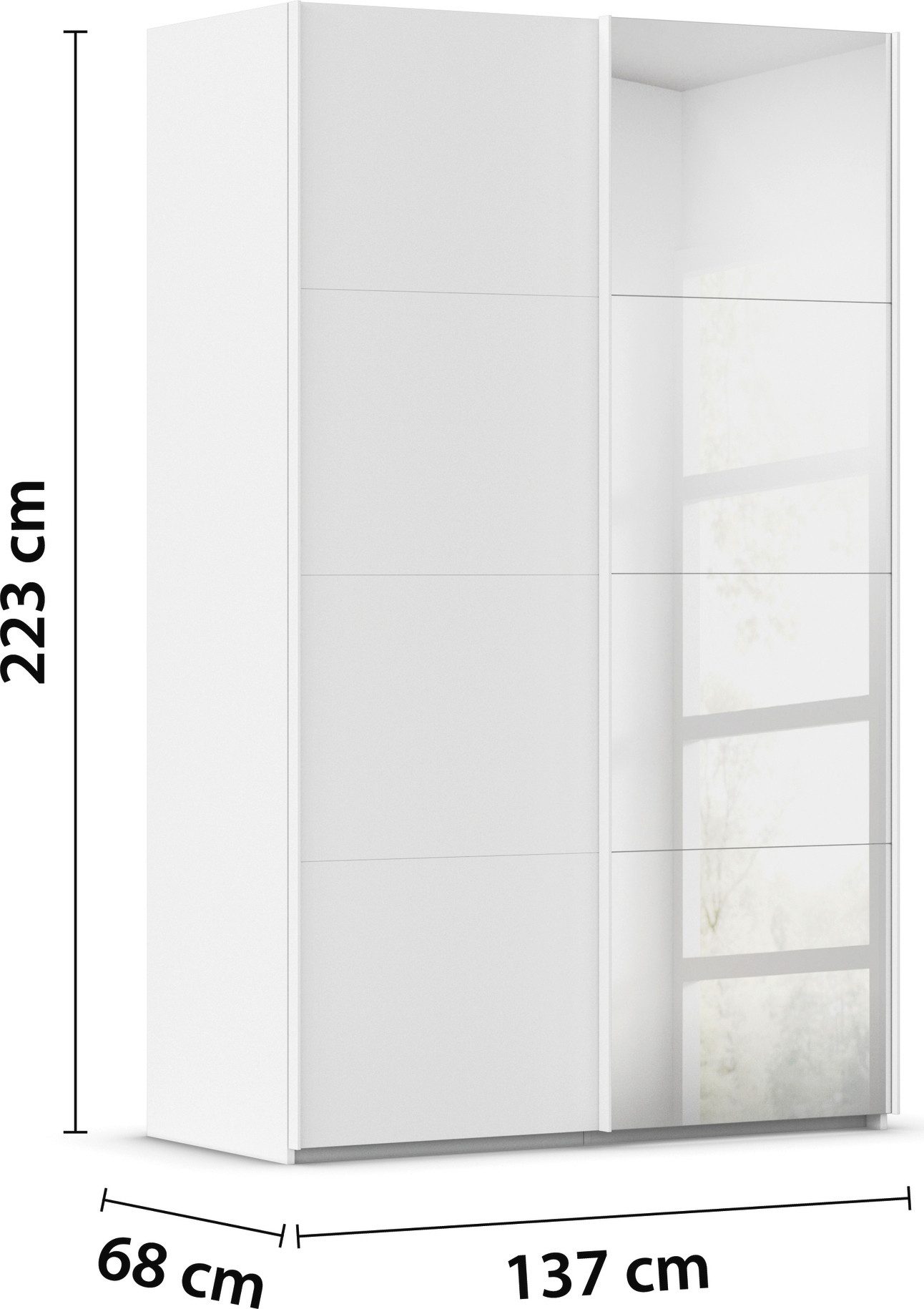 rauch Schuifdeurkast Kledingkast Kast Garderobe Slaapkamerkast EVELYN in elegante stijl met spiegel 5 breedtes veel opbergruimte made in germany