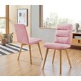 inosign stoel orlando frame van massief eikenhout geolied (set, 2 stuks) roze