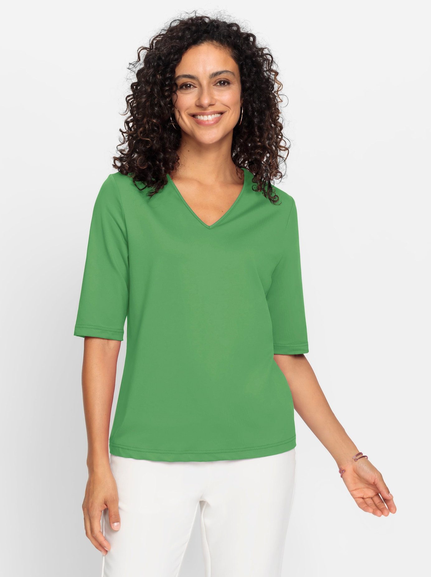 Casual Looks Shirt met V-hals Shirt (1-delig)