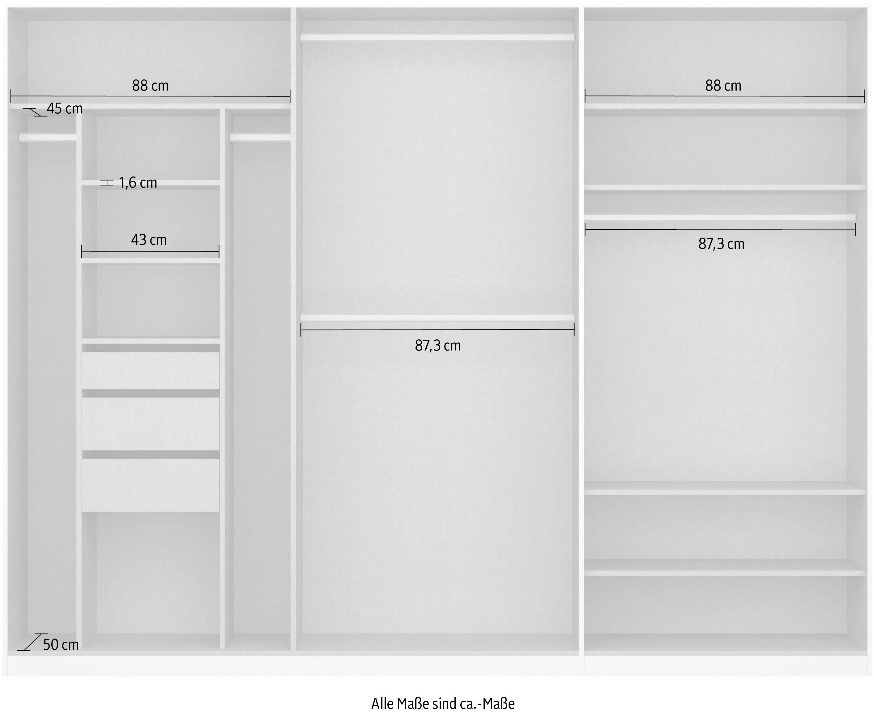rauch Draaideurkast Kledingkast kast garderobe TOPSELLER OTELI incl. binnenindeling met 3 binnenlades extra planken optioneel met spiegel made in germany