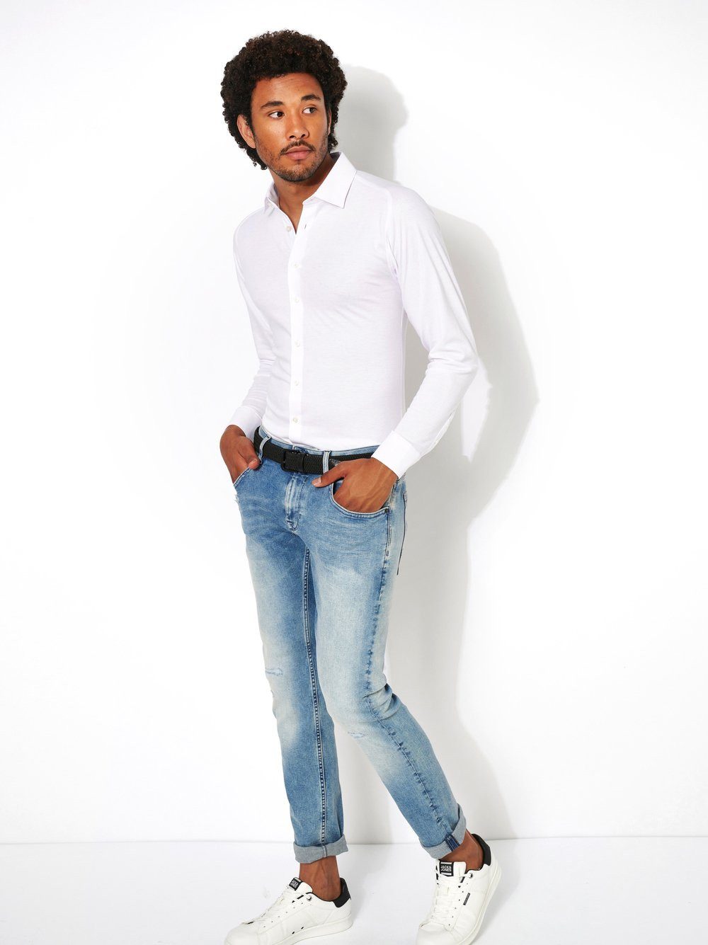 Desoto Overhemd met lange mouwen Jersey overhemd Casual Kent lange mouw