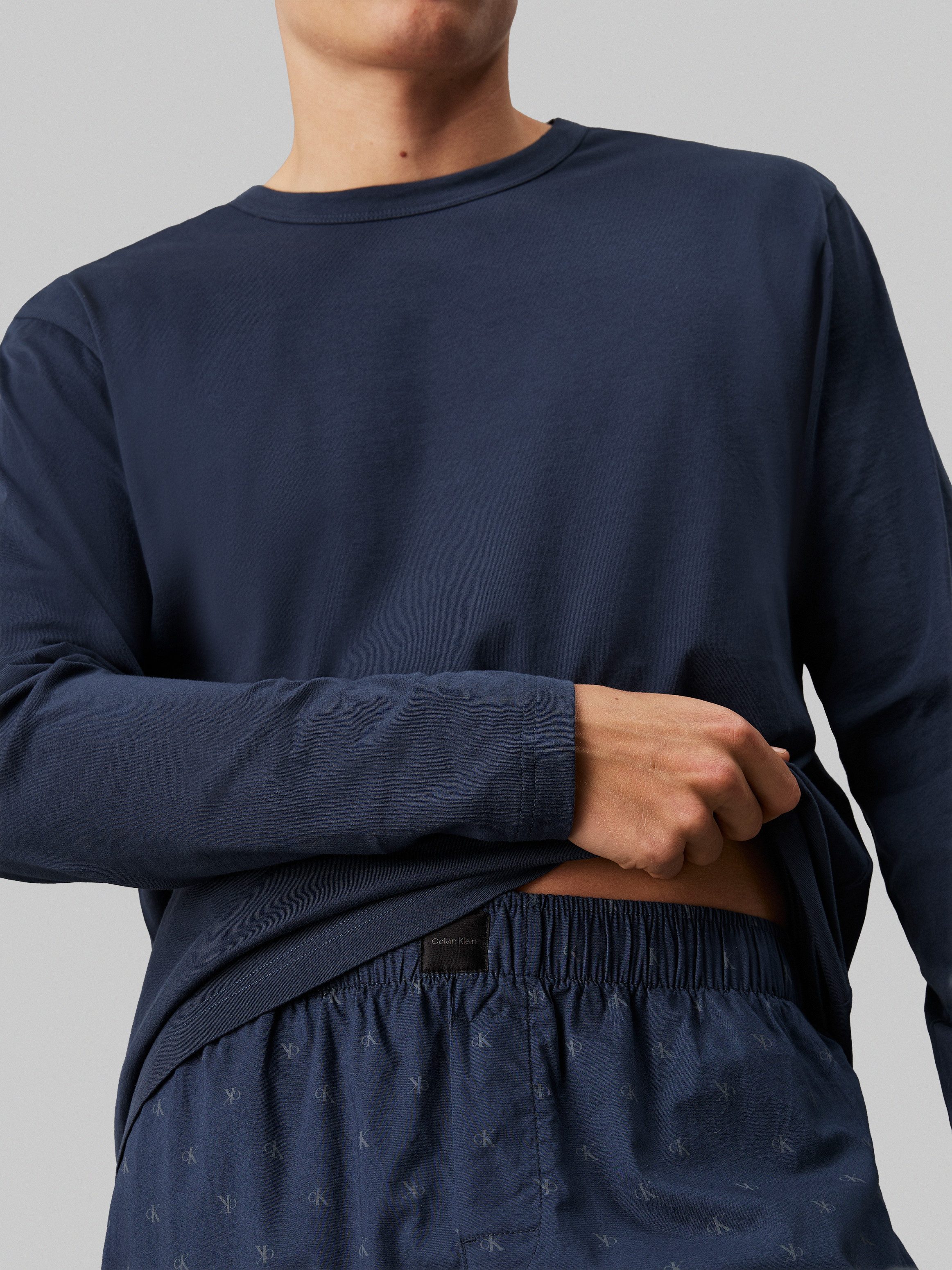 Calvin Klein Pyjama L/S PANT SET met alloverprint broek (set, 2-delig)
