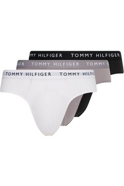 tommy hilfiger underwear slip met contrastkleurige onderbroekband (set, 3 stuks, set van 3) grijs