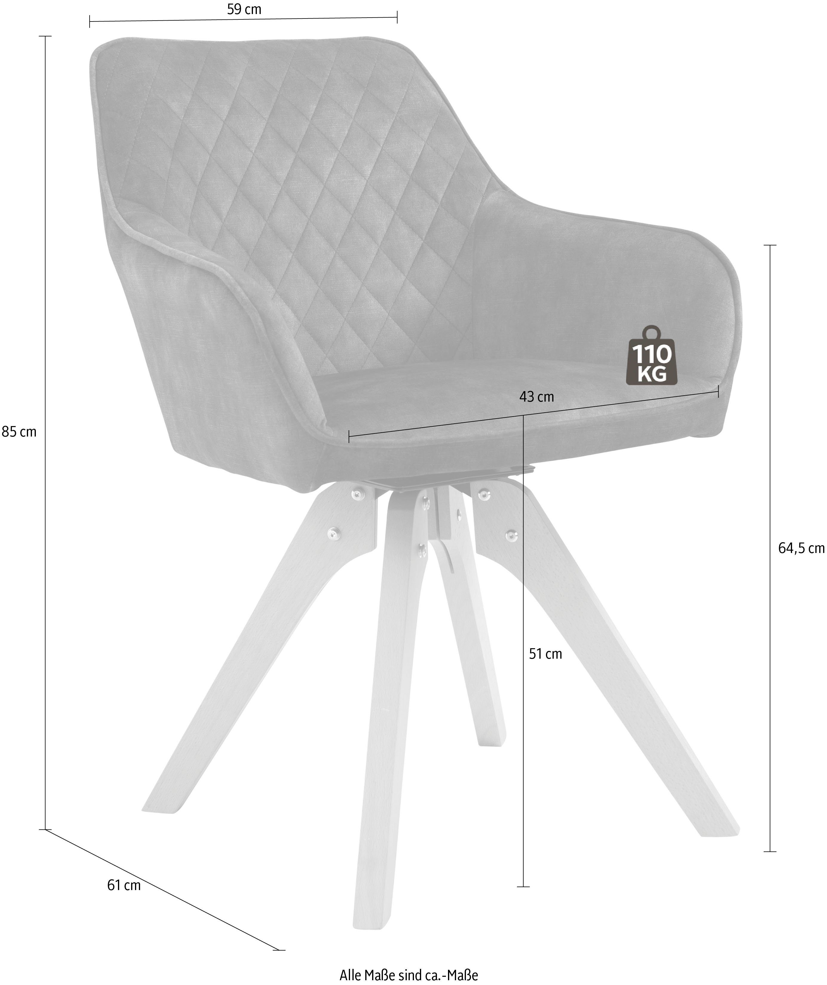 SalesFever Stoel met armleuningen Växjö - Eetkamerstoel comfort en stijl Zitcomfort opnieuw gedefinieerd: 180° draaiplaat inbegrepen! (1 stuk)