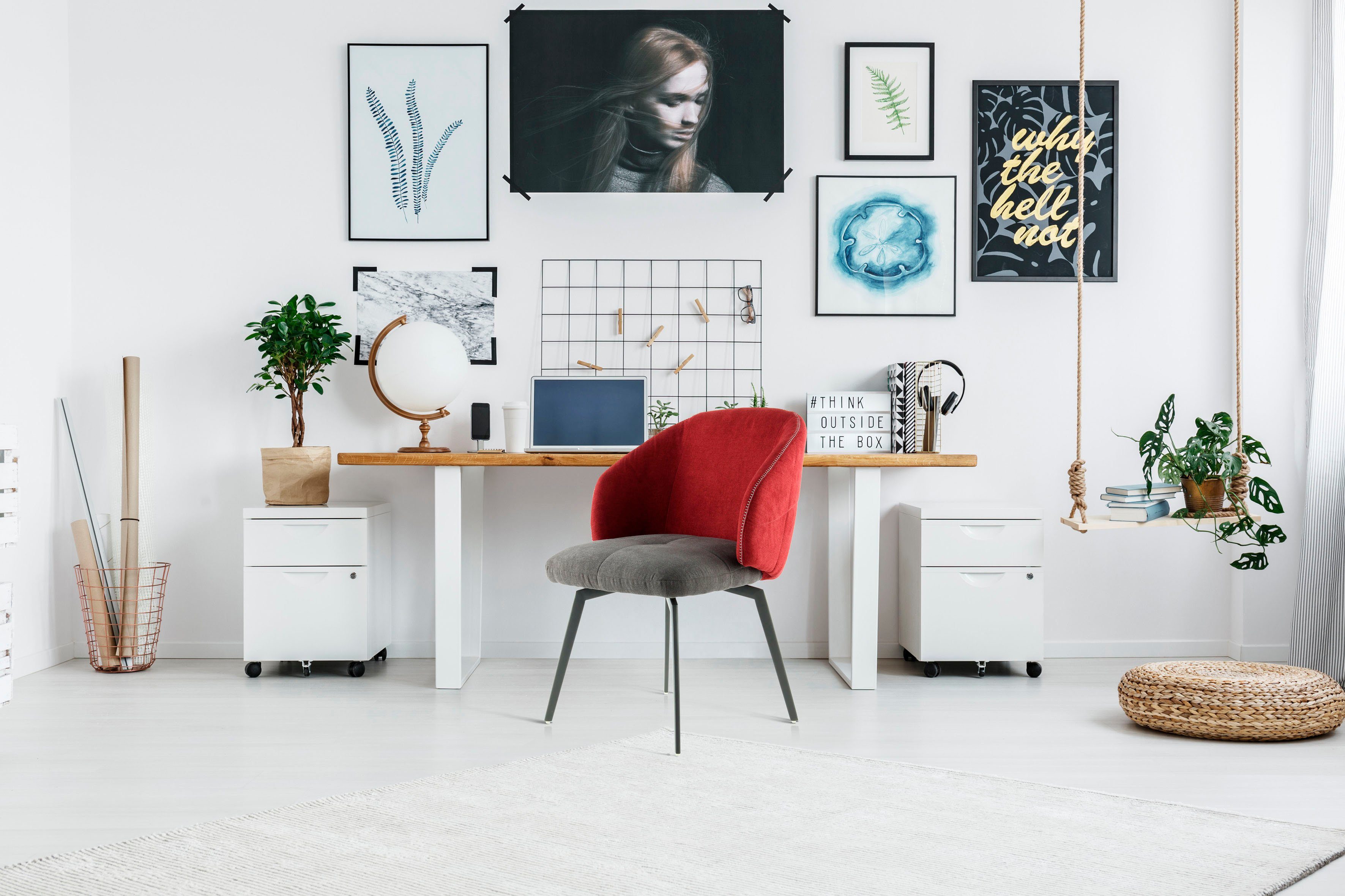 Kayoom Kuipstoel Stoel Carol 225, decoratieve stoel in retro-look, tweekleurig ontworpen (1 stuk)