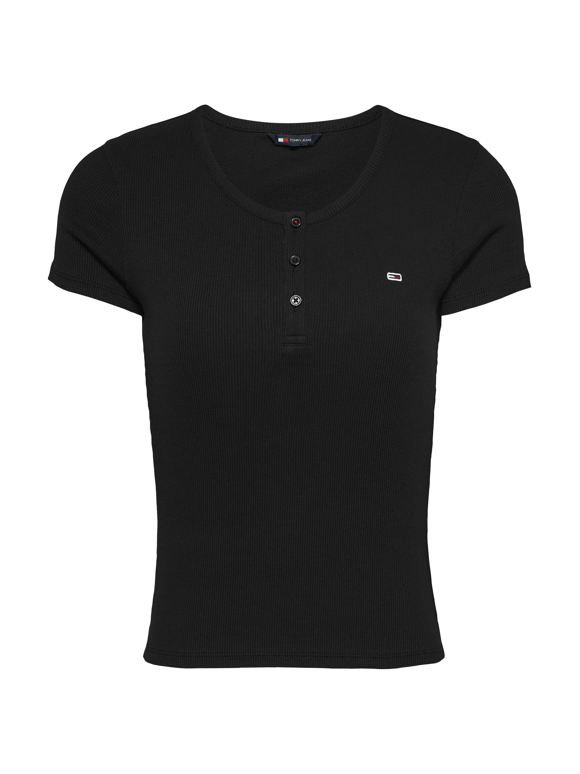 TOMMY JEANS T-shirt TJW SLIM BUTTON RIB C-NECK SS