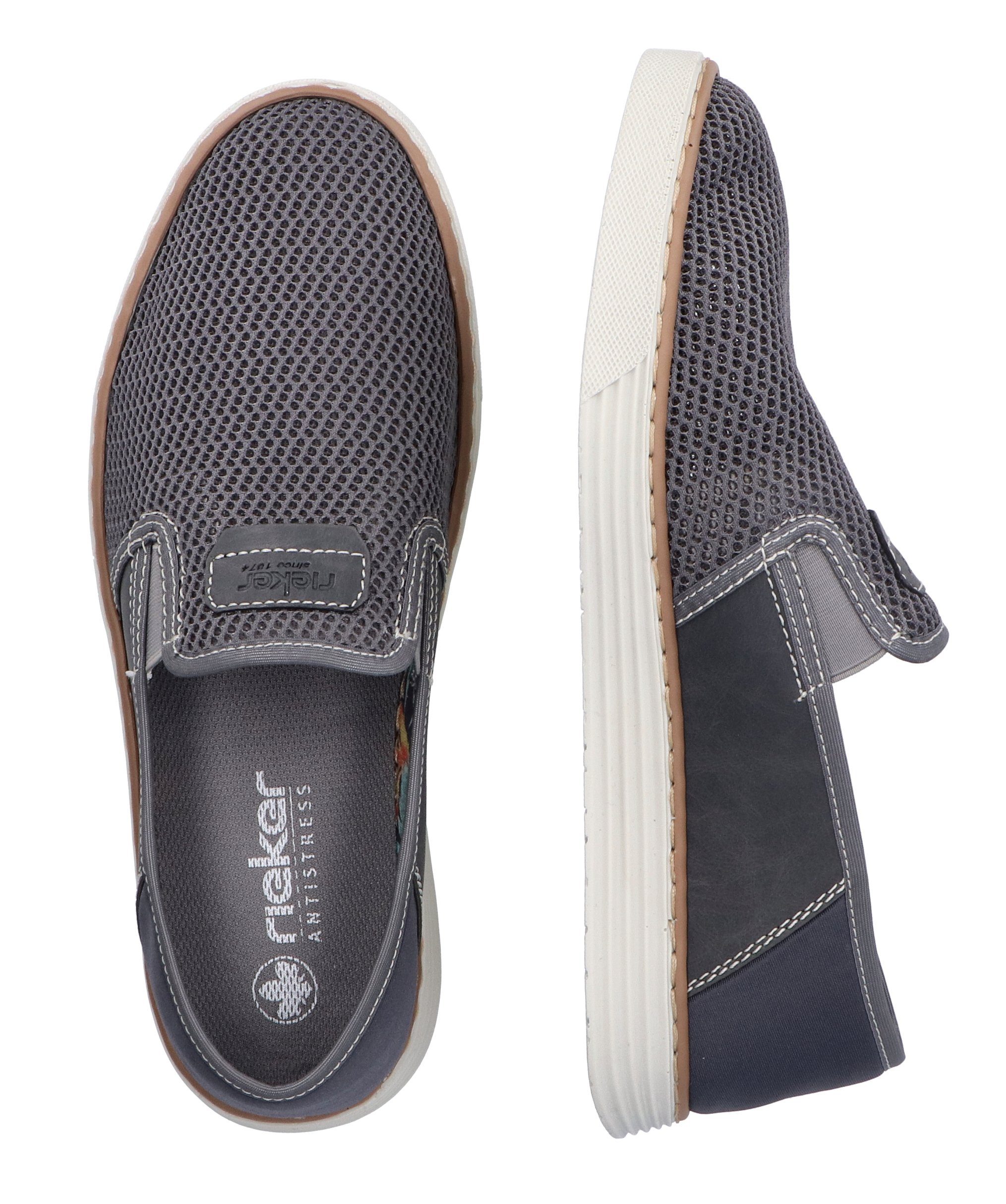 Rieker Instappers Espadrilles, zomerschoen met contrasterende decoratieve stiksels