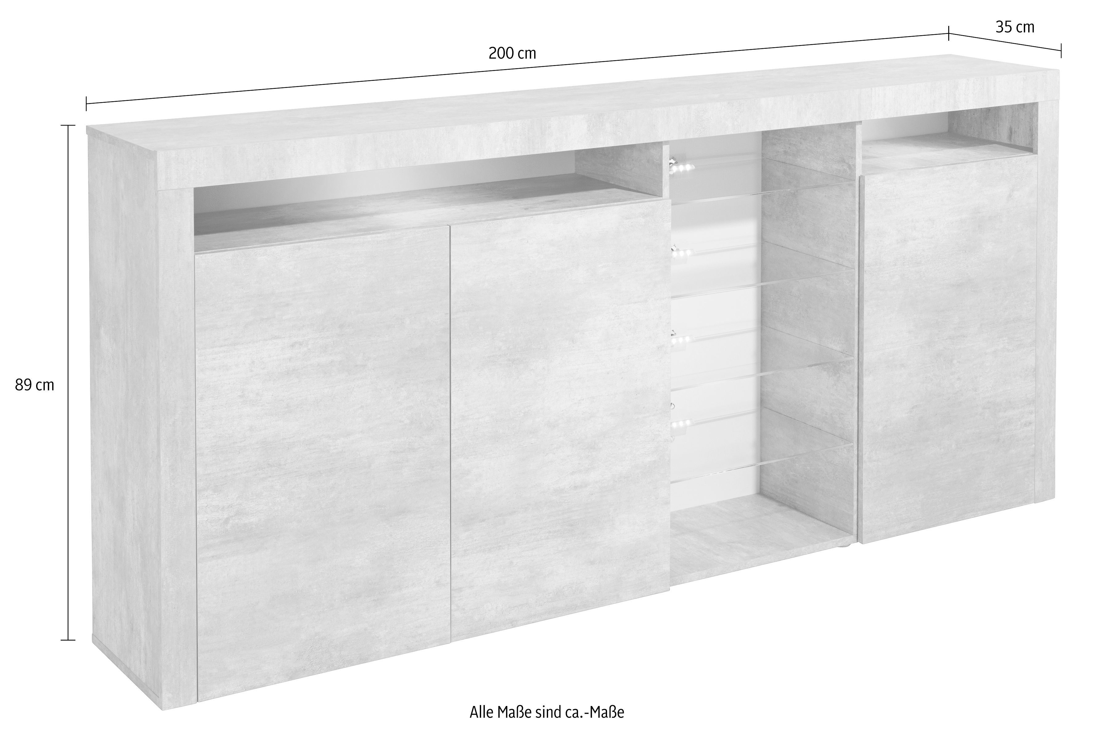 borchardt Möbel Highboard Santa Fe Breedte 200 cm