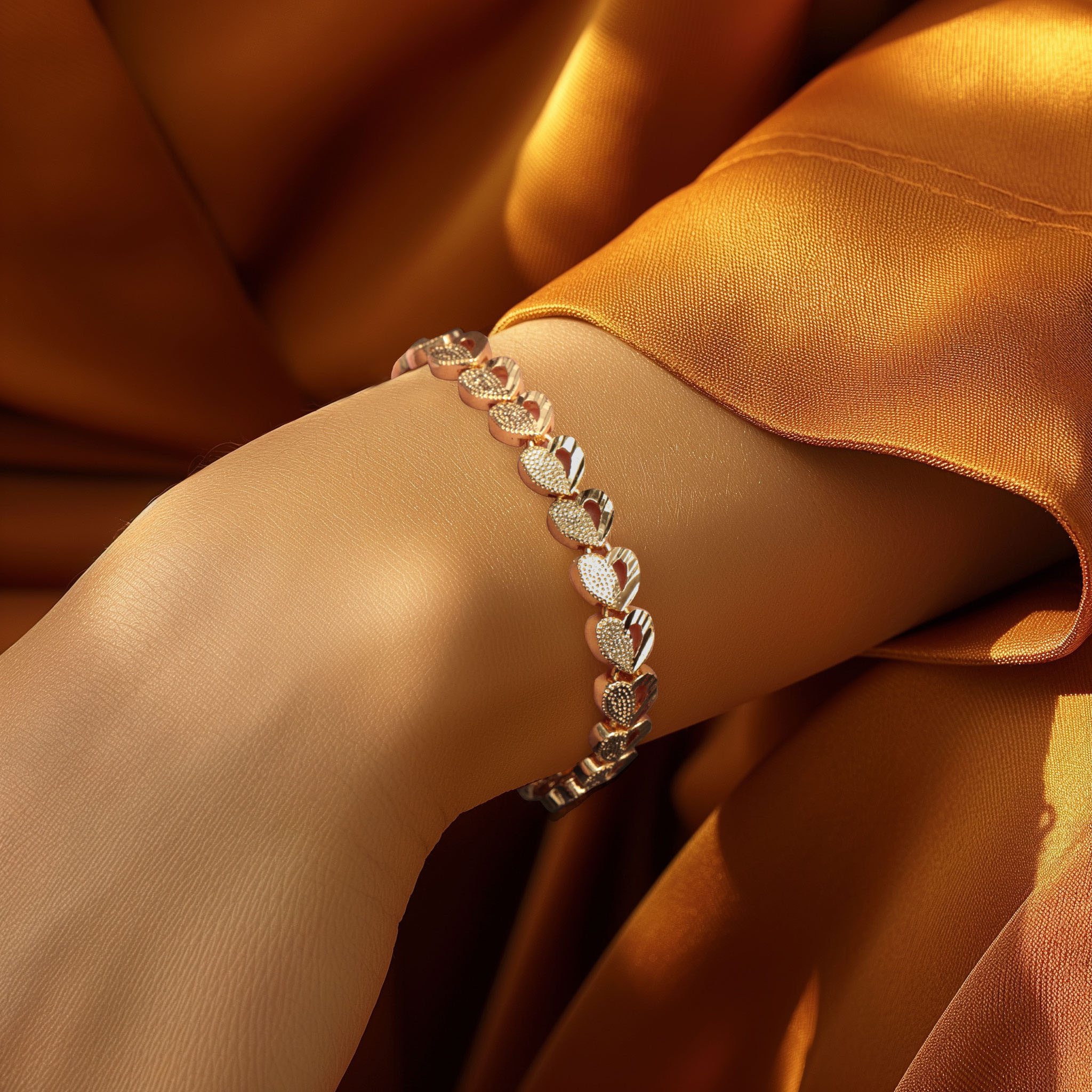 Firetti Armband Sieraden cadeau koper armband hartschakelketting liefde
