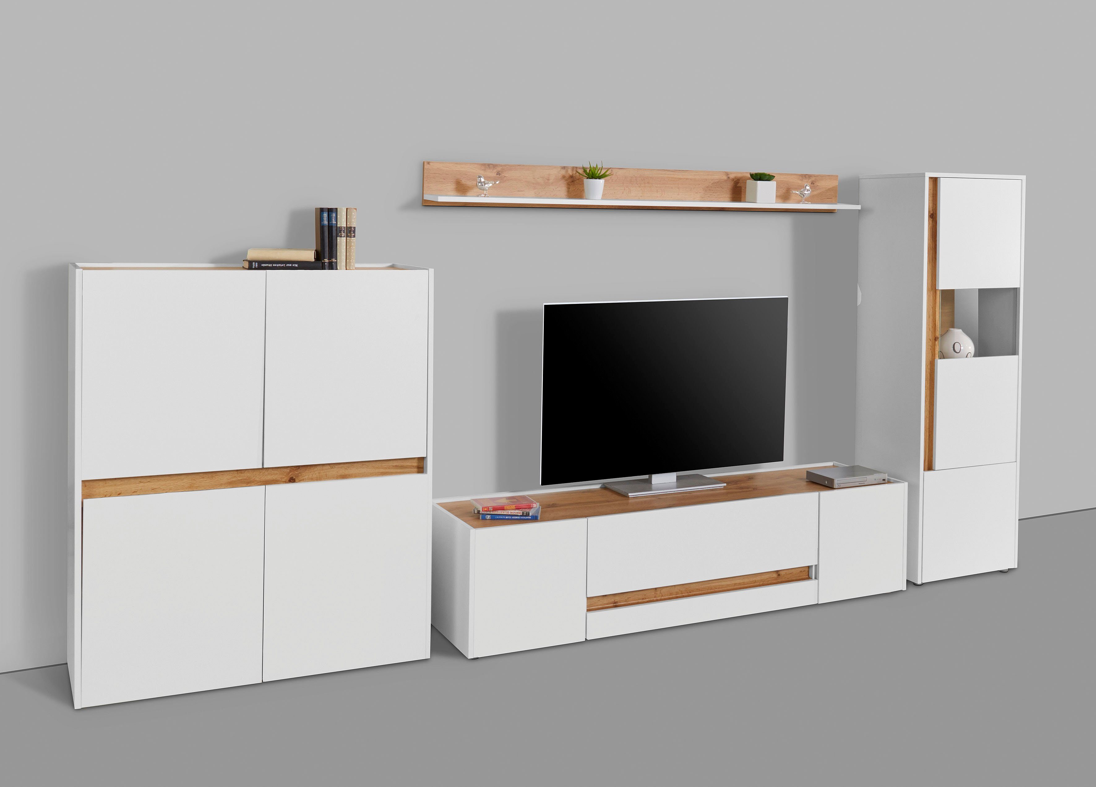 INOSIGN Wandmeubel GIRON (set, 4-delig), breedte ca. 350 cm, moderne woonkamer-set in 2 kleuren