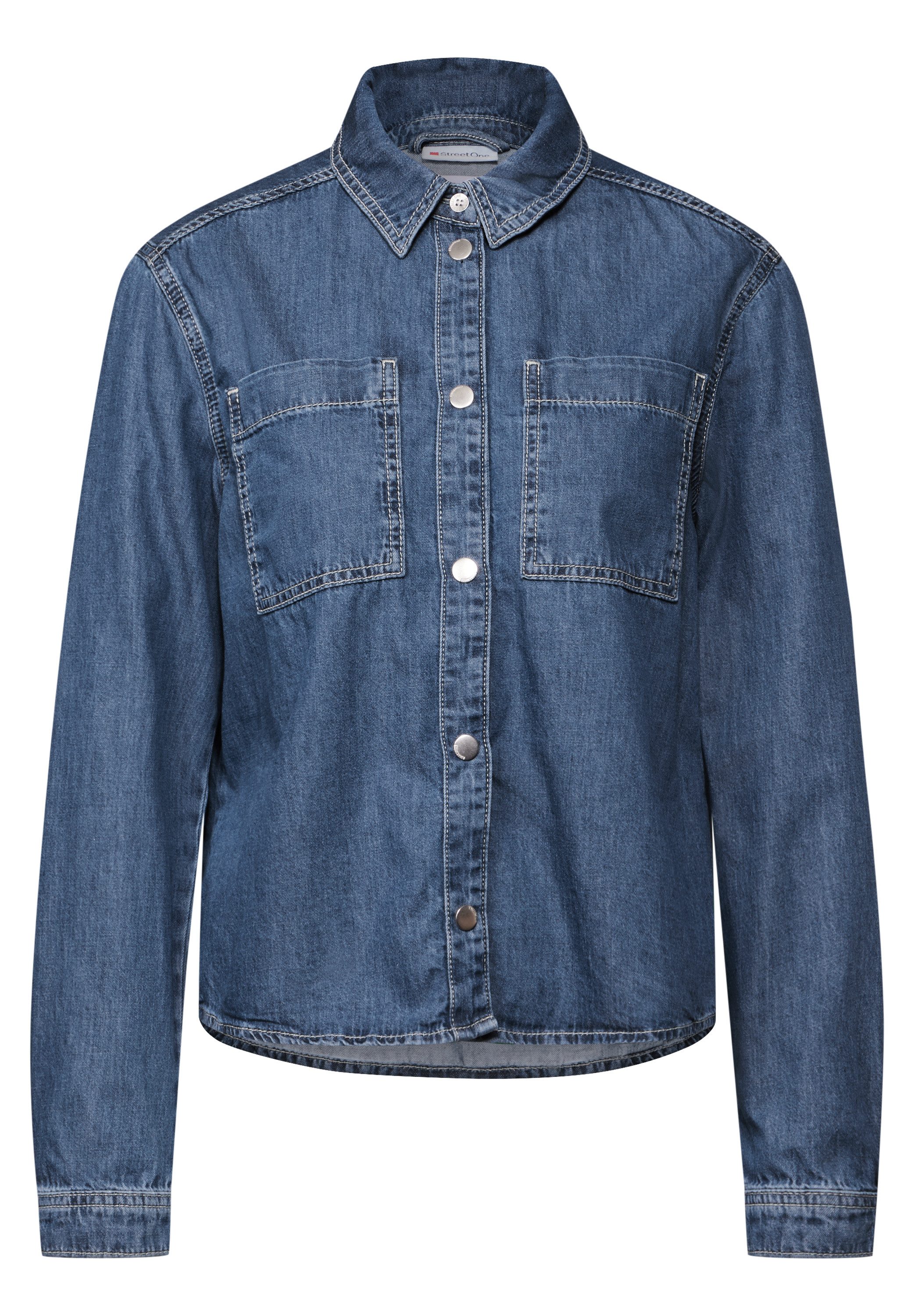 STREET ONE Jeans blouse met drukknopen