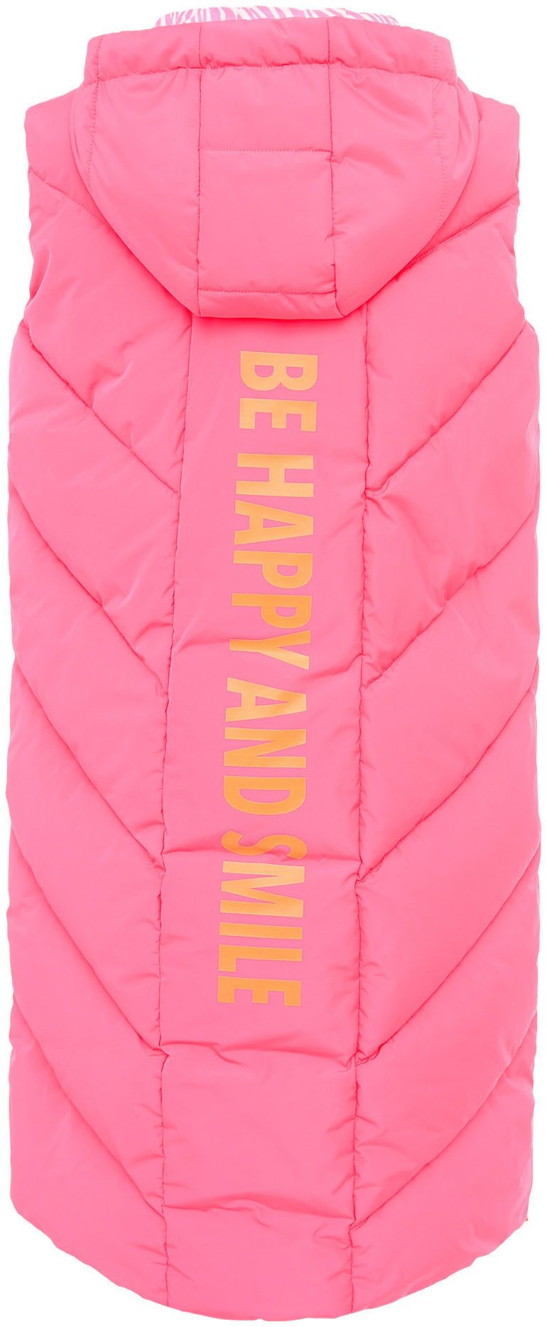Zwillingsherz Bodywarmer Gewatteerd vest lang "Zebra" met geweldige details, print, capuchon, rits en zakken