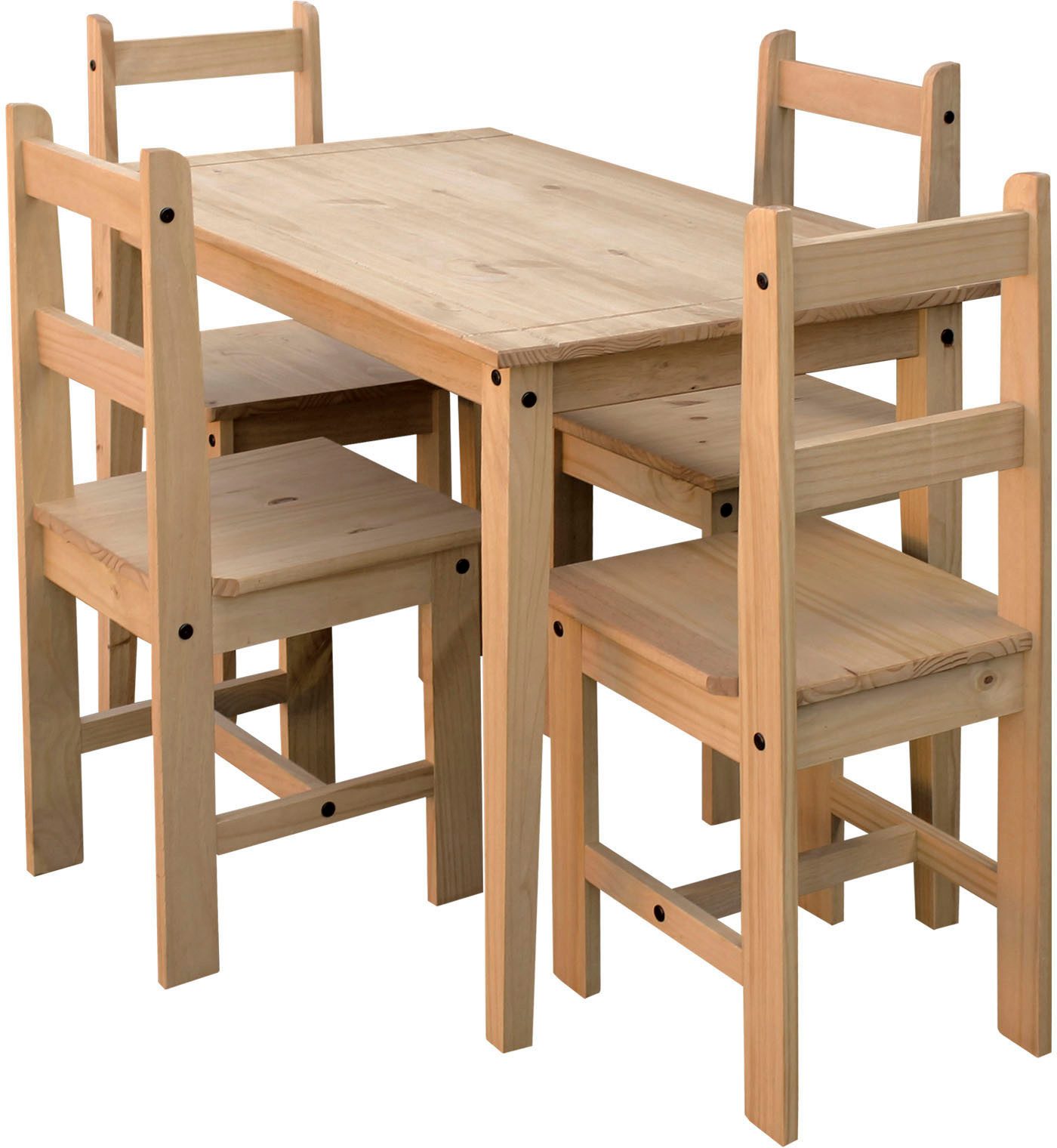 Home affaire Eethoek Houten oppervlak honingkleurig gewaxed (set, 5-delig)