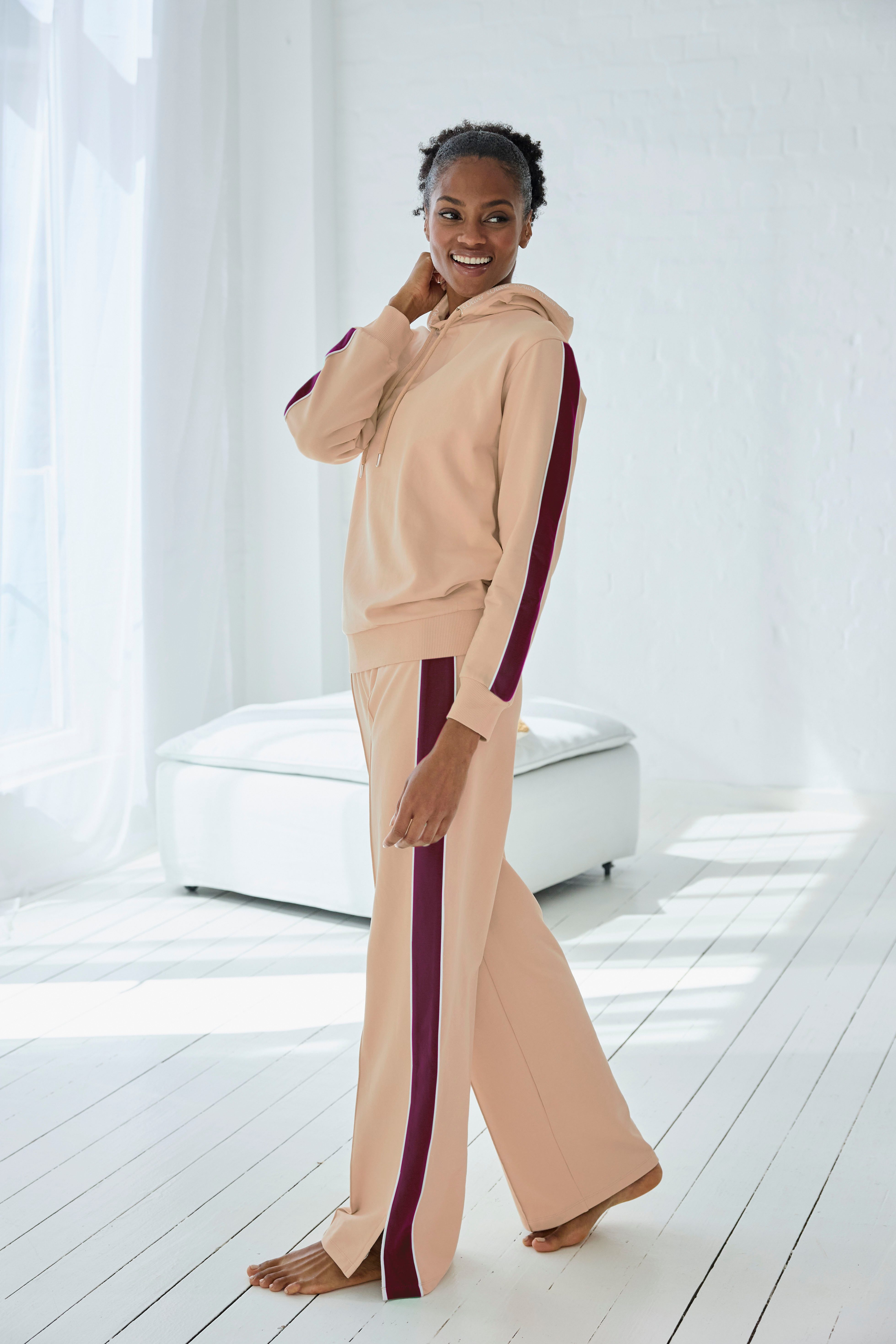 s.Oliver RED LABEL Beachwear Hoodie met contrasterende accenten loungewear (1-delig)