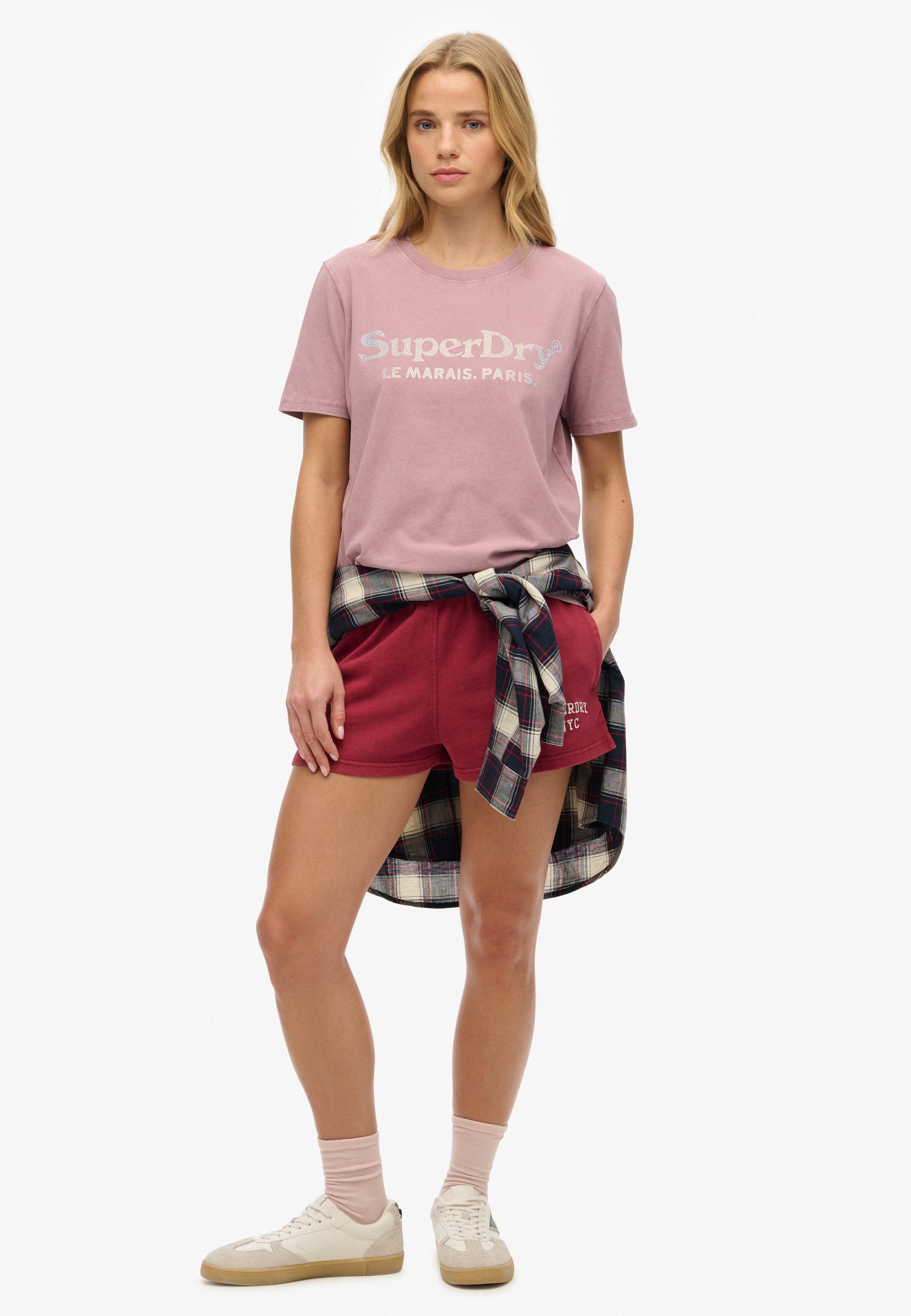Superdry Shirt met korte mouwen VENUE METALLIC RELAXED TEE