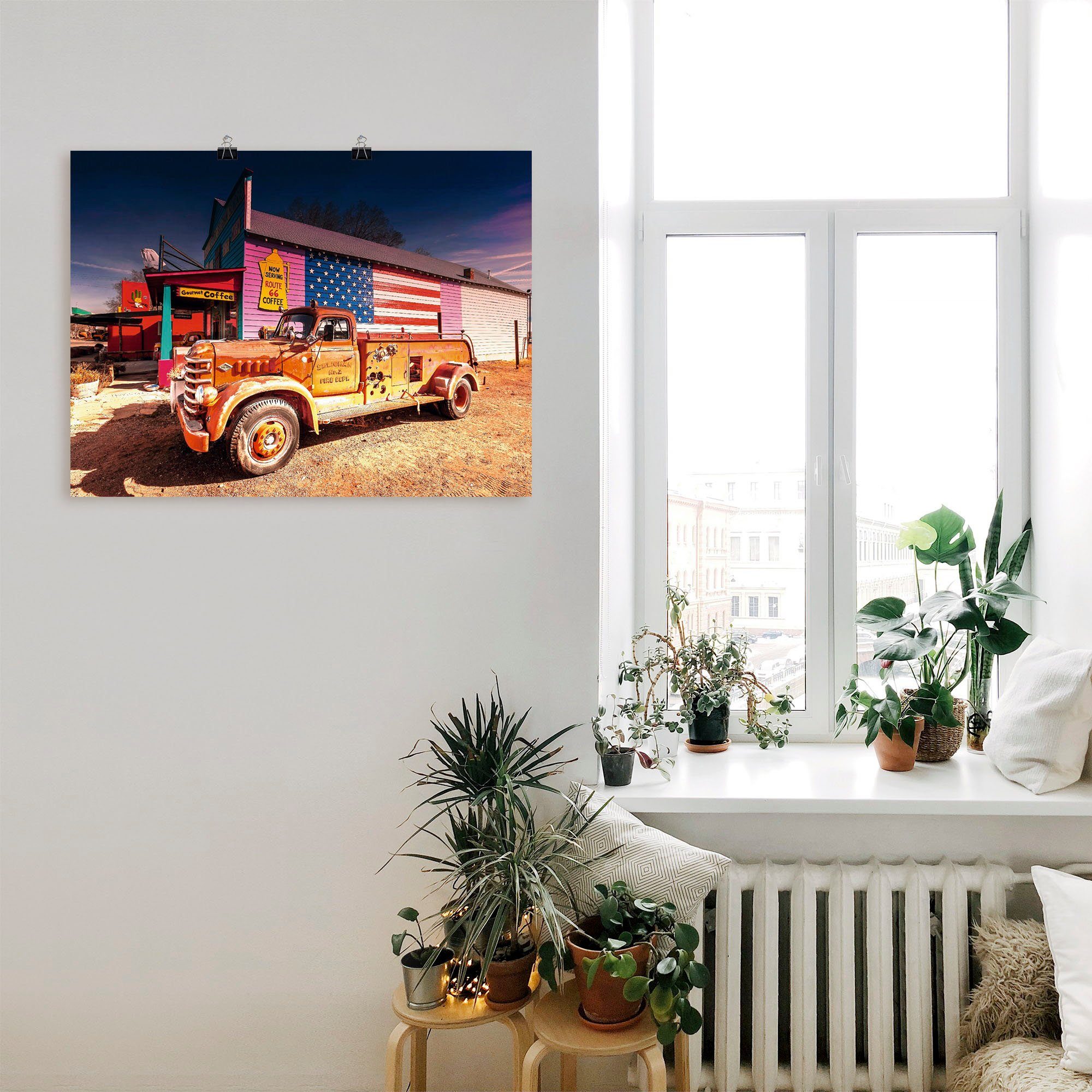 Artland Artprint Brandweer oldtimer als poster, muursticker in verschillende maten