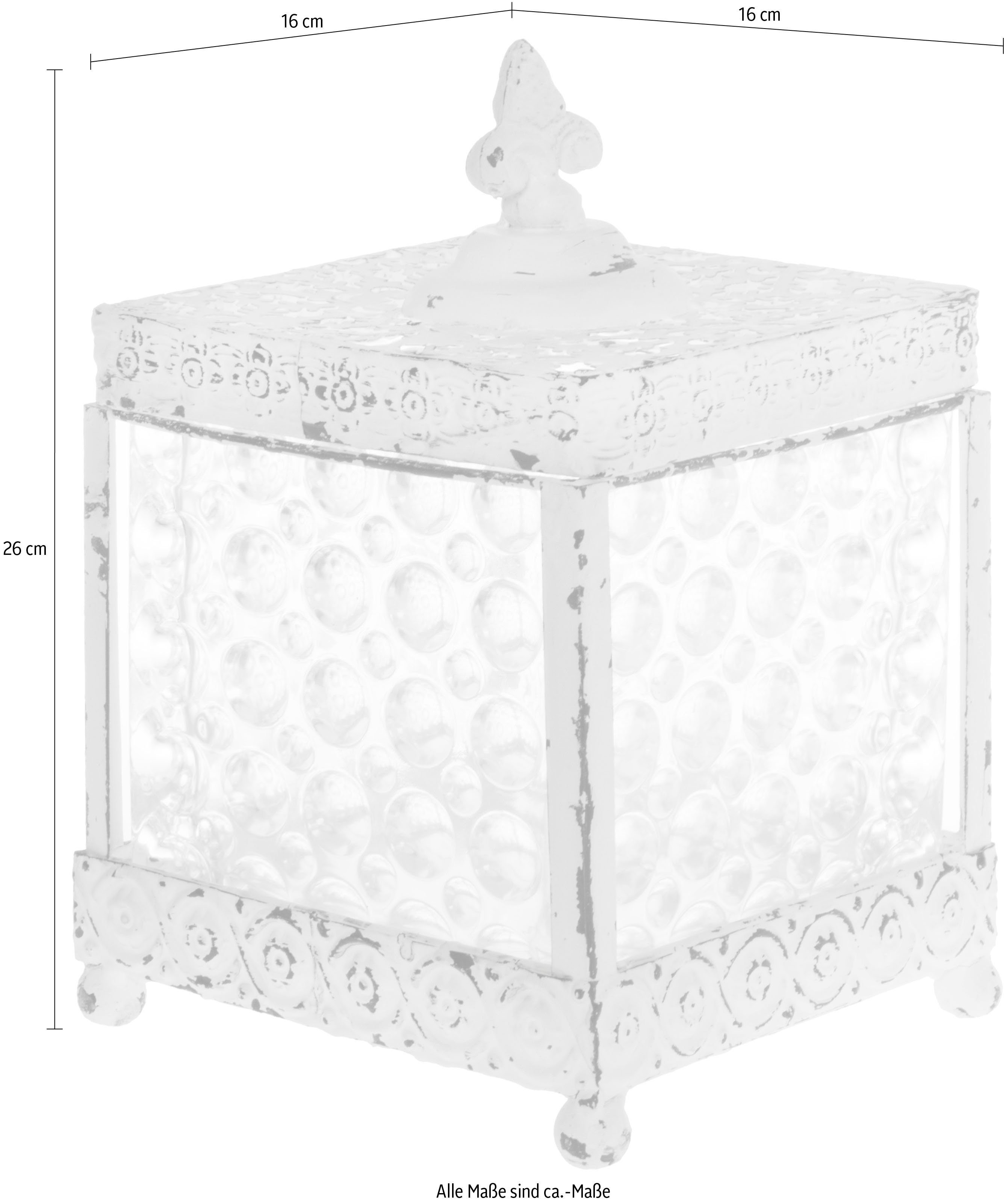 Myflair Möbel & Accessoires Opbergbox Leyla, wit van metaal & glas, met deksel