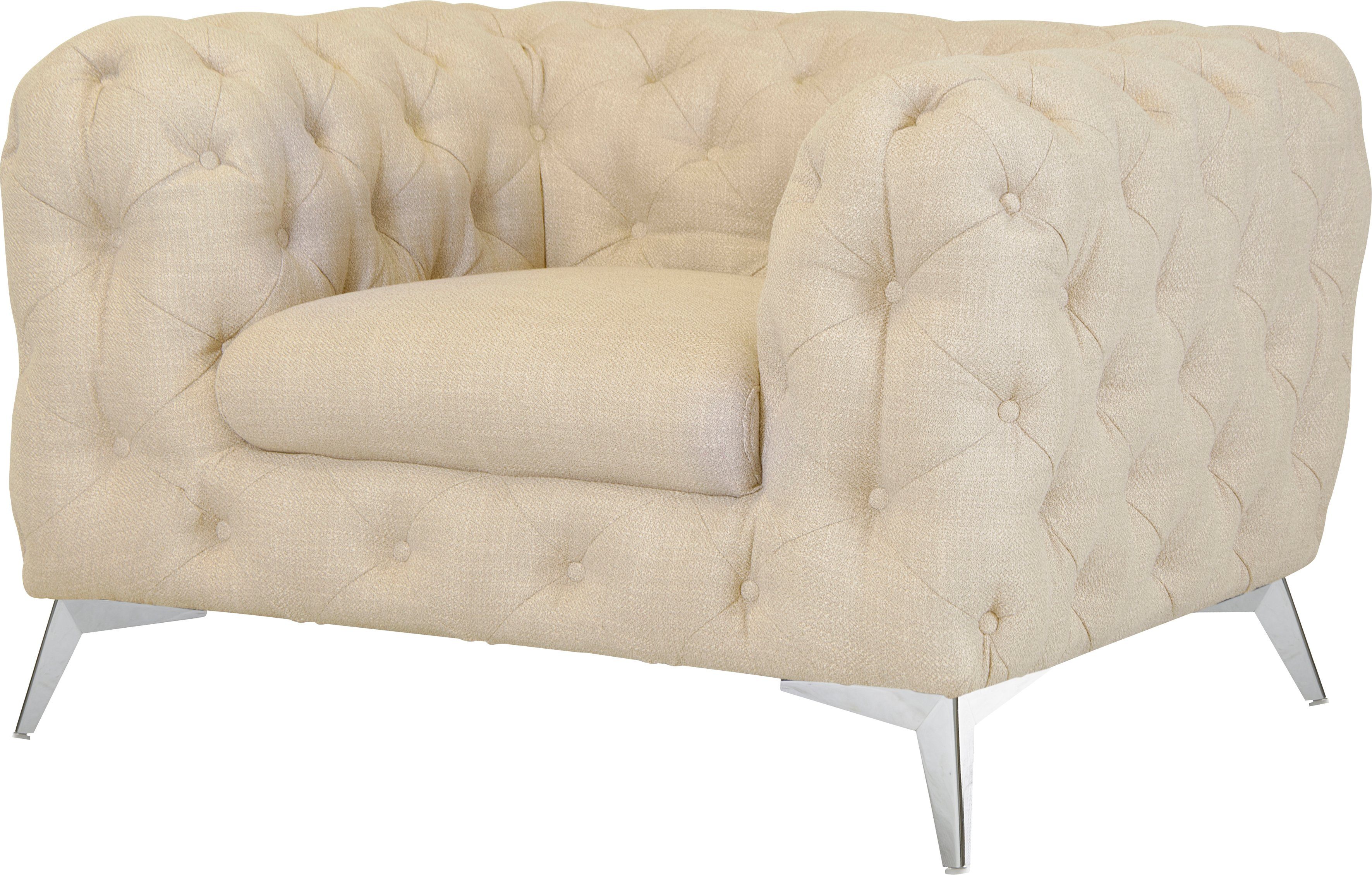 Leonique Chesterfield-fauteuil Glynis Fauteuil luxueuze capitonnage, moderne chesterfield look, kleur van de poten ter keuze