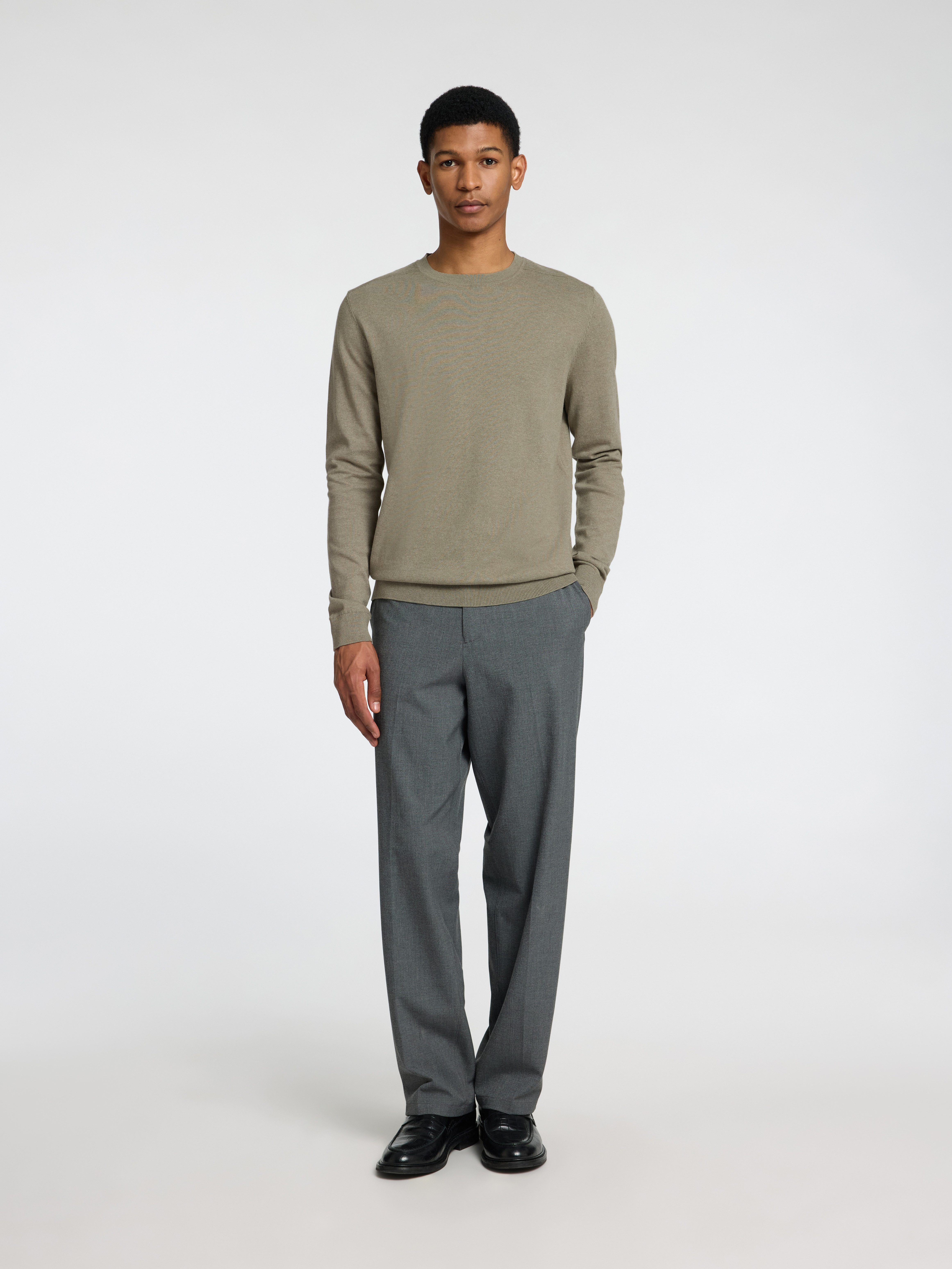 SELECTED HOMME Gebreide trui SLHBERG CREW NECK NOOS
