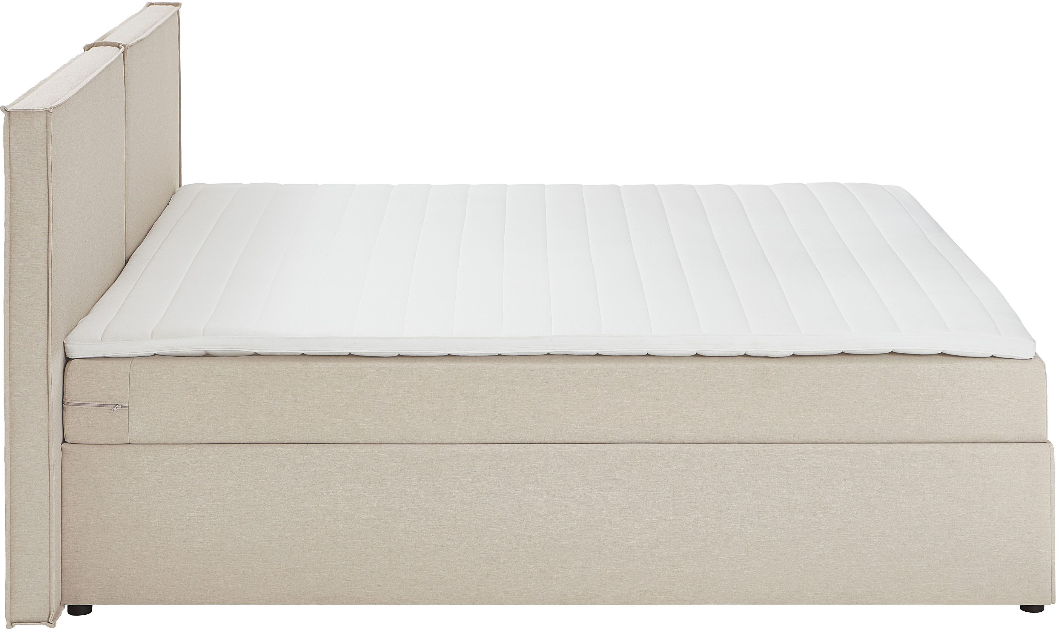 ATLANTIC home collection Boxspring NIKITA bodembedekkend bed, optioneel met matras en topper