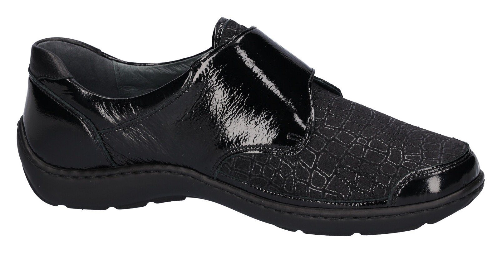 Waldläufer Klittenbandschoenen HENNI-Soft , comfortabele schoen, comfortabele schoen in lak-look, breedte h = zeer breed