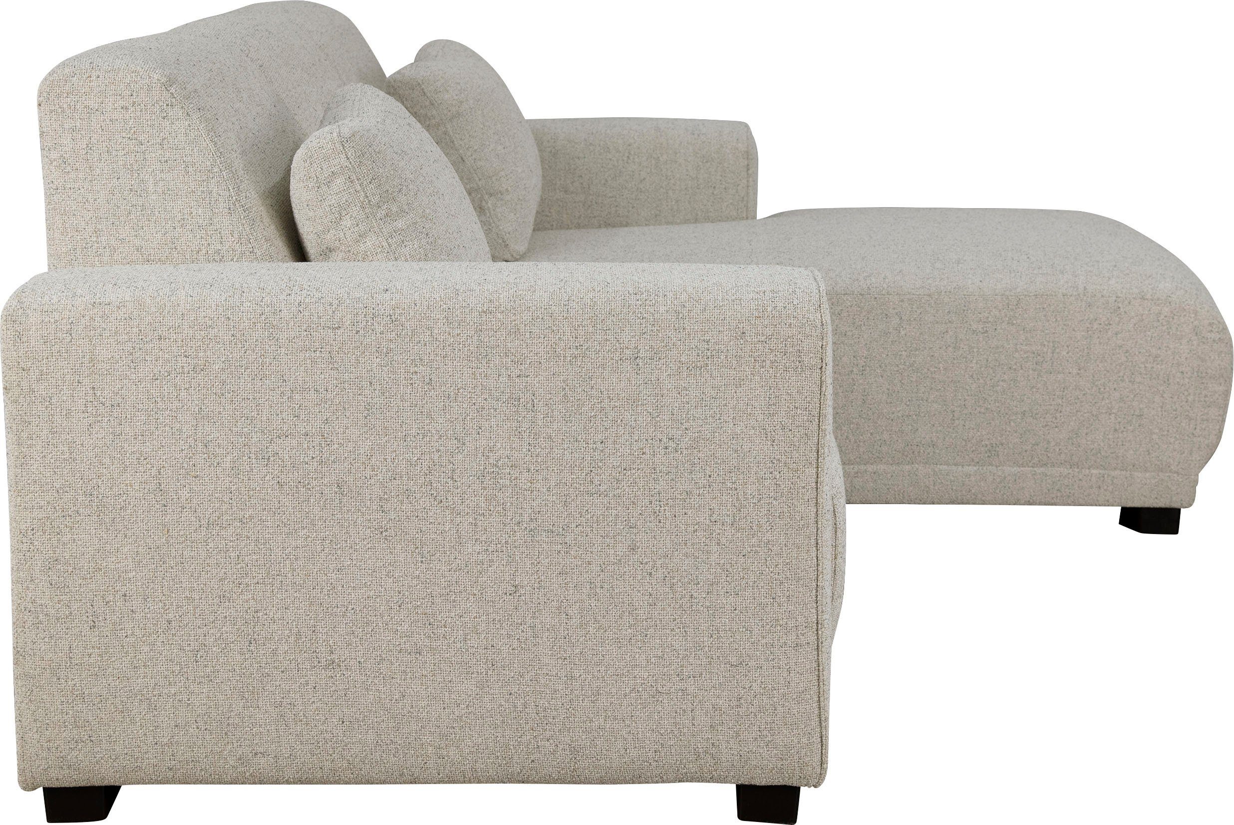 Home affaire Hoekbank BORNHOLM L-vorm met chaise longue, afmetingen B/D/H: 234/162/85 cm Recamiere links of rechts bestelbaar, golfvering, inclusief 2 kussens