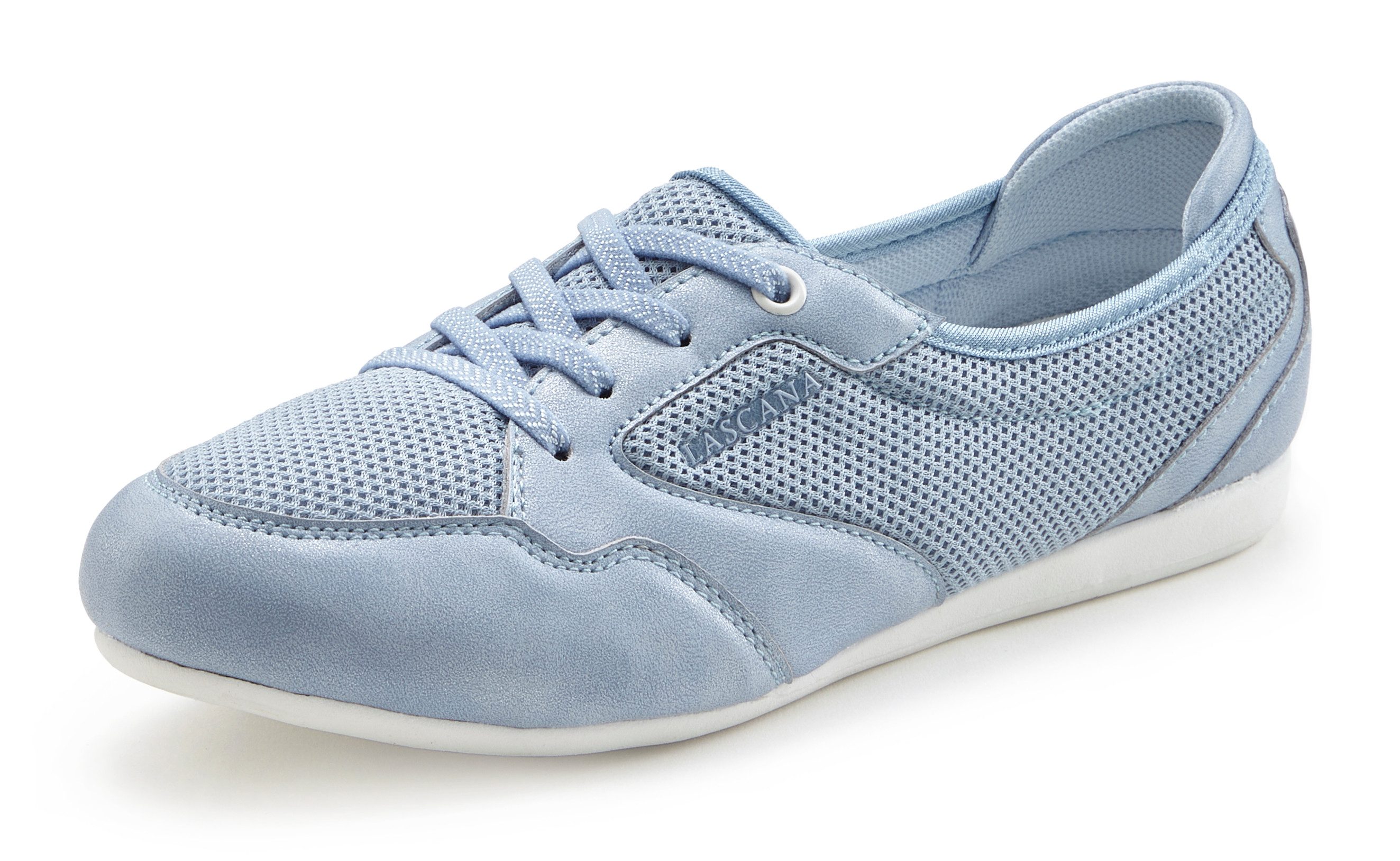 Lascana Sneakers Vrijetijdsschoen, lage schoen in modieuze mesh-look VEGAN