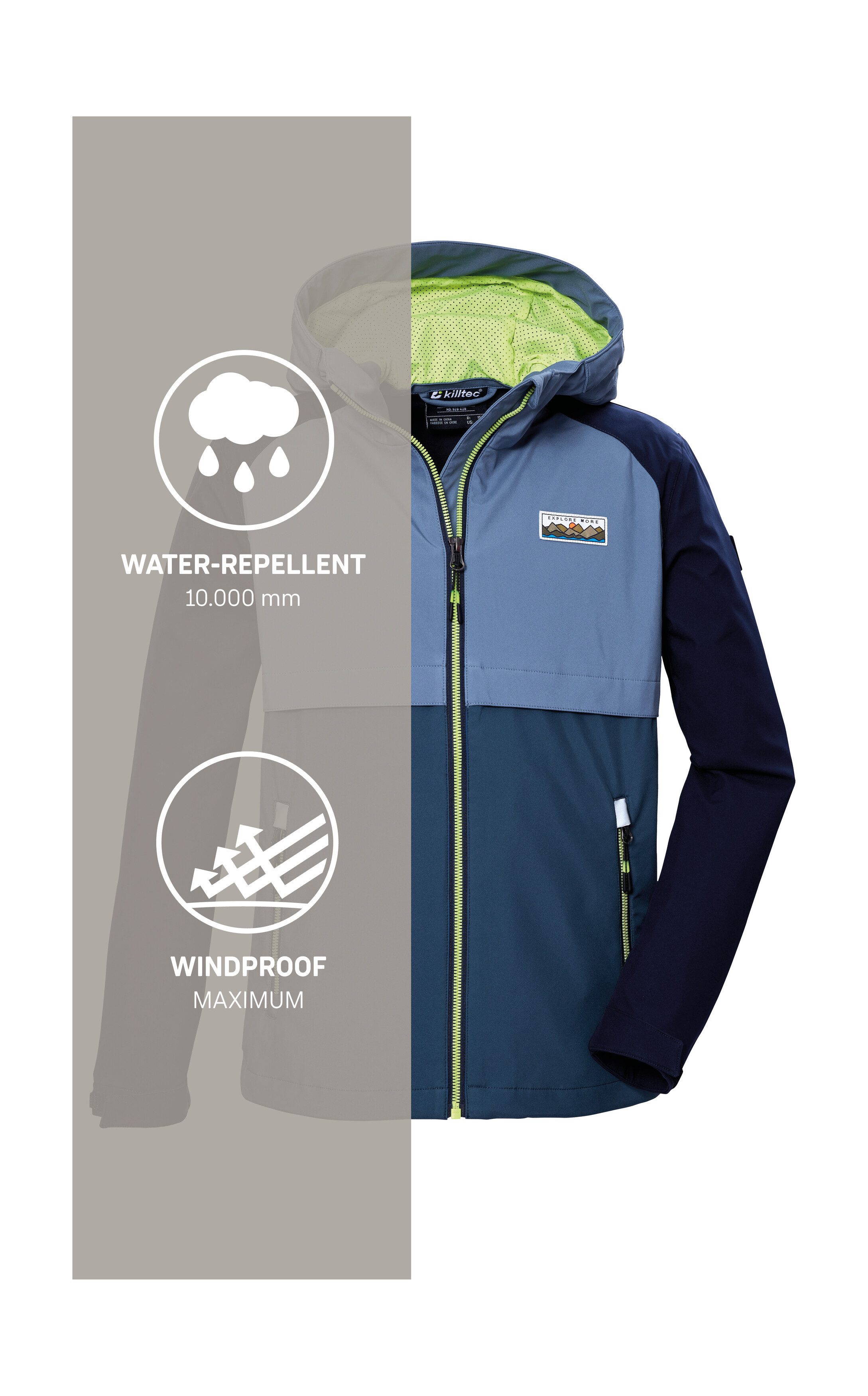 Killtec Softshell-jack KOS 137 BYS SFTSHLL JCKT Killtec kids softshelljack: wind- en waterafstotend, PFAS-vrij