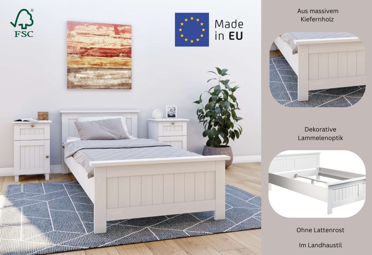 Home affaire Massief houten ledikant Juventus, Bed, Massiefhouten bed, Houten bed, Bedframe