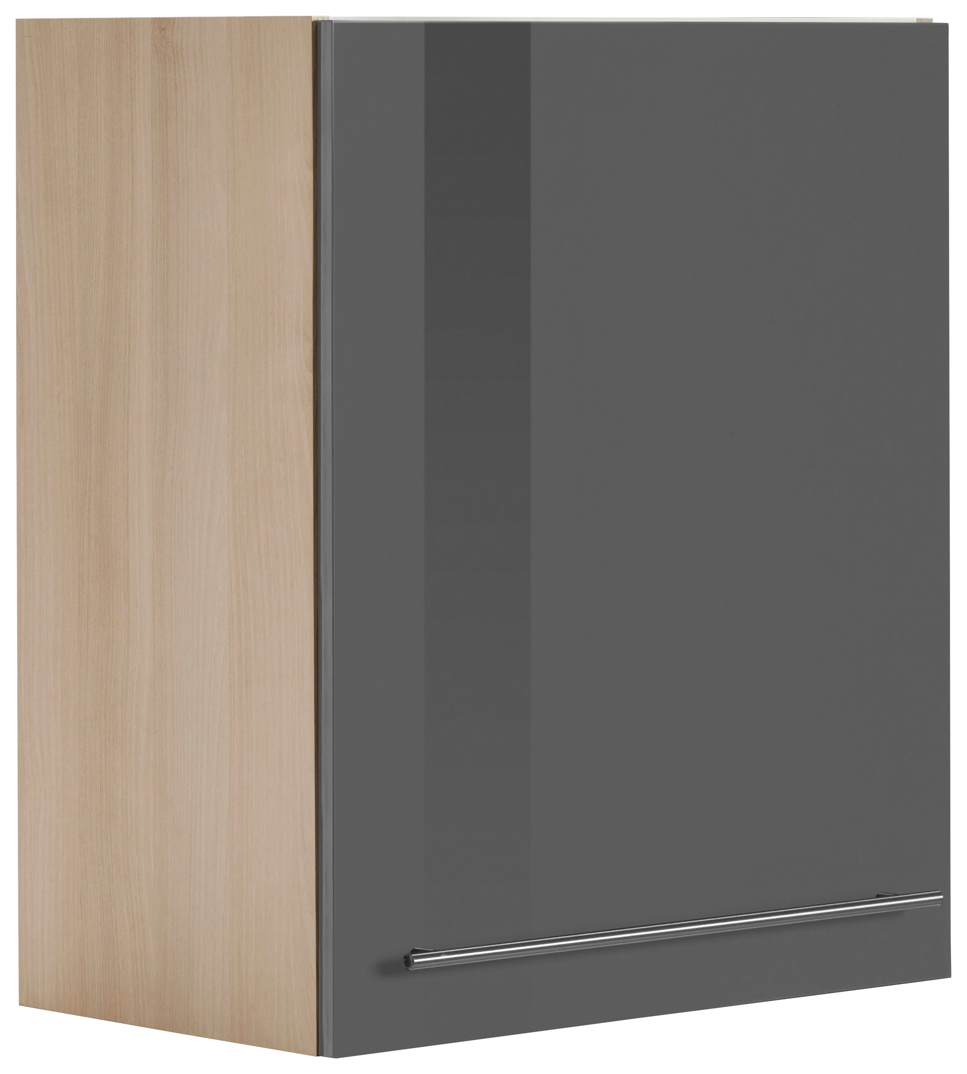 OPTIFIT Hangend kastje Bern Breedte 60 cm, 70 cm hoog, met 1 deur, met metalen greep opbergkasten grijs