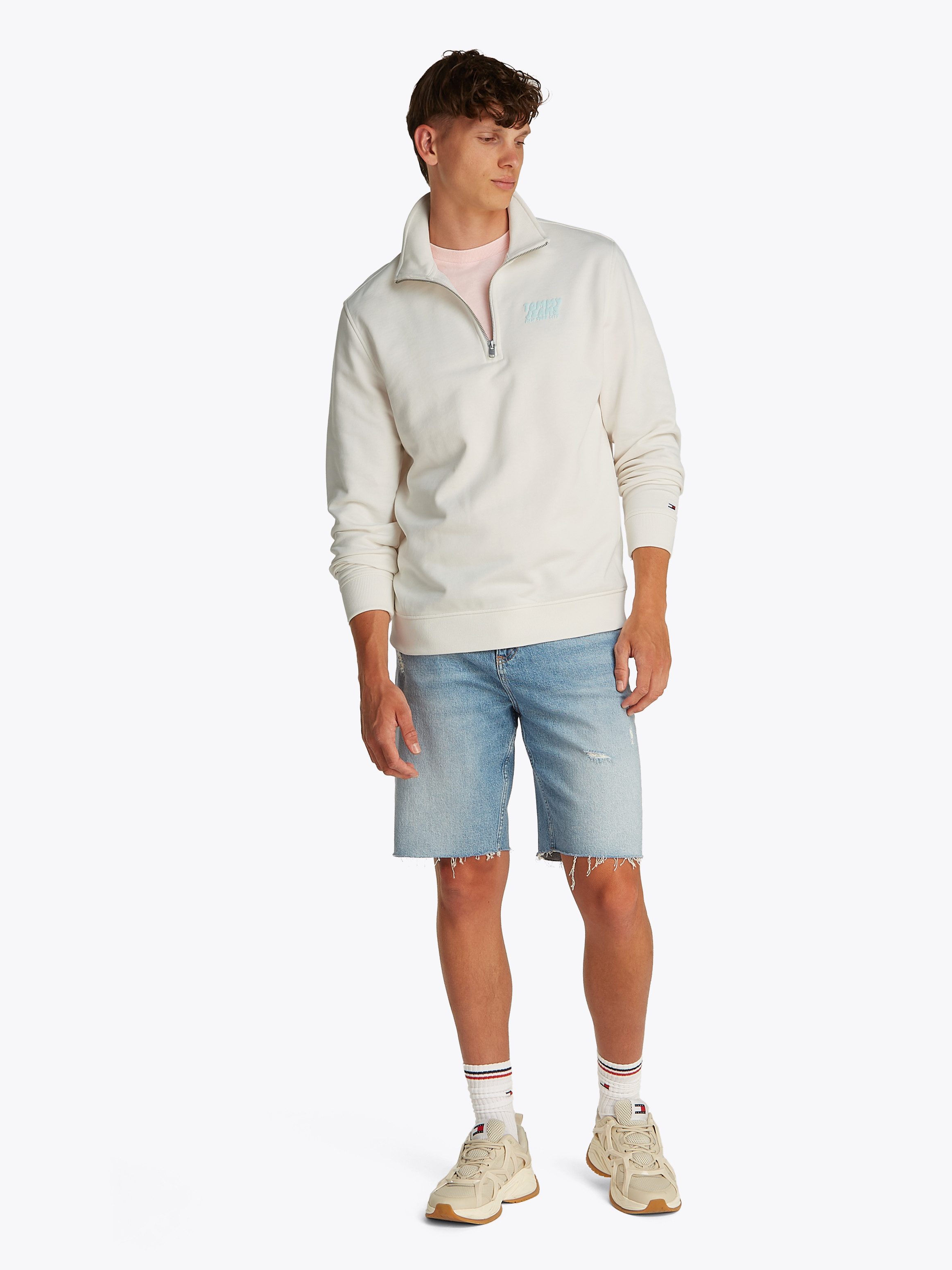 TOMMY JEANS Sweatshirt TJM REG BUBBLE QRTR ZIP FRNT/BCK