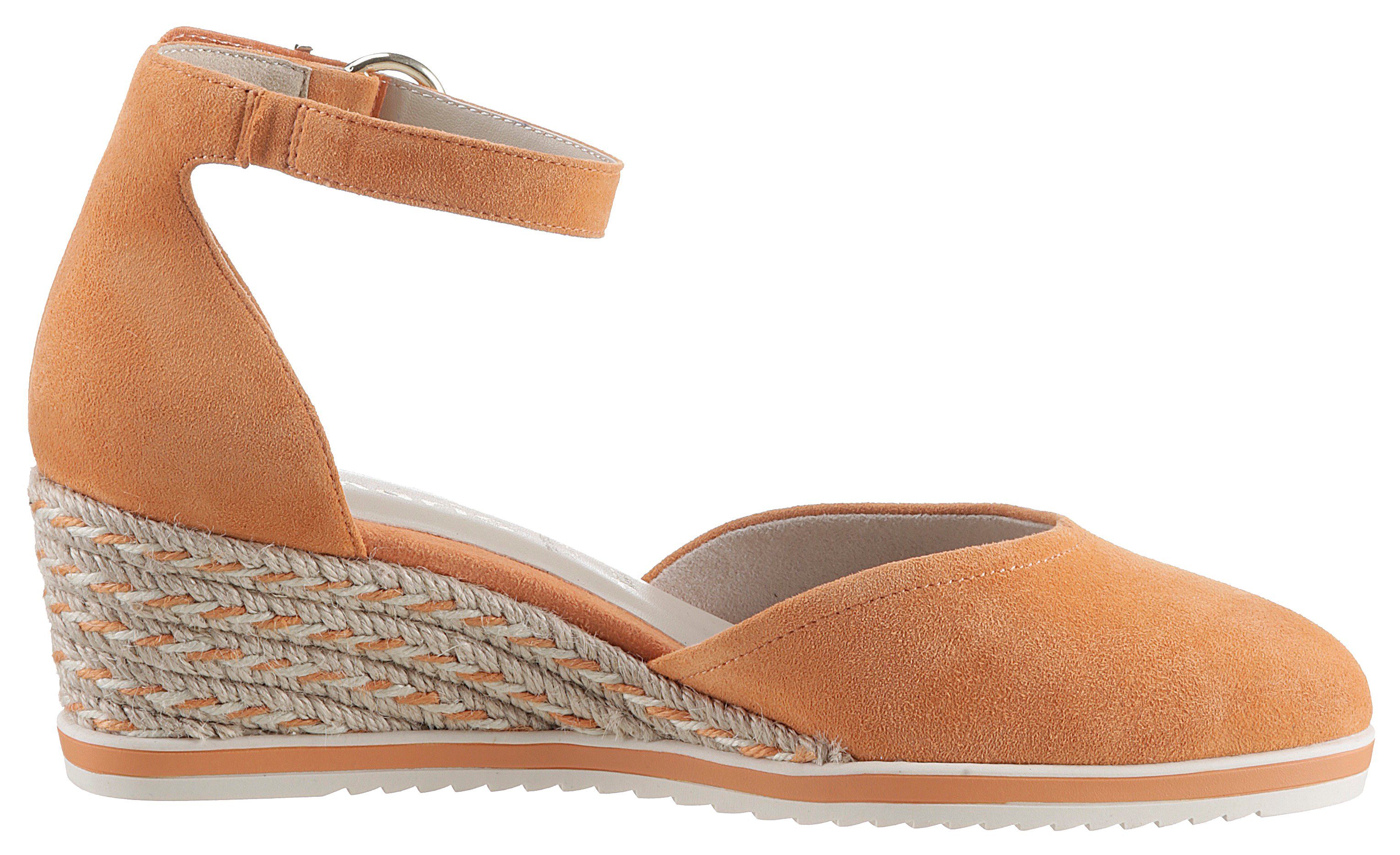 Tamaris Pumps met sleehak , sleehak, instapschoen, riemzandan met modieuze jute-afwerking