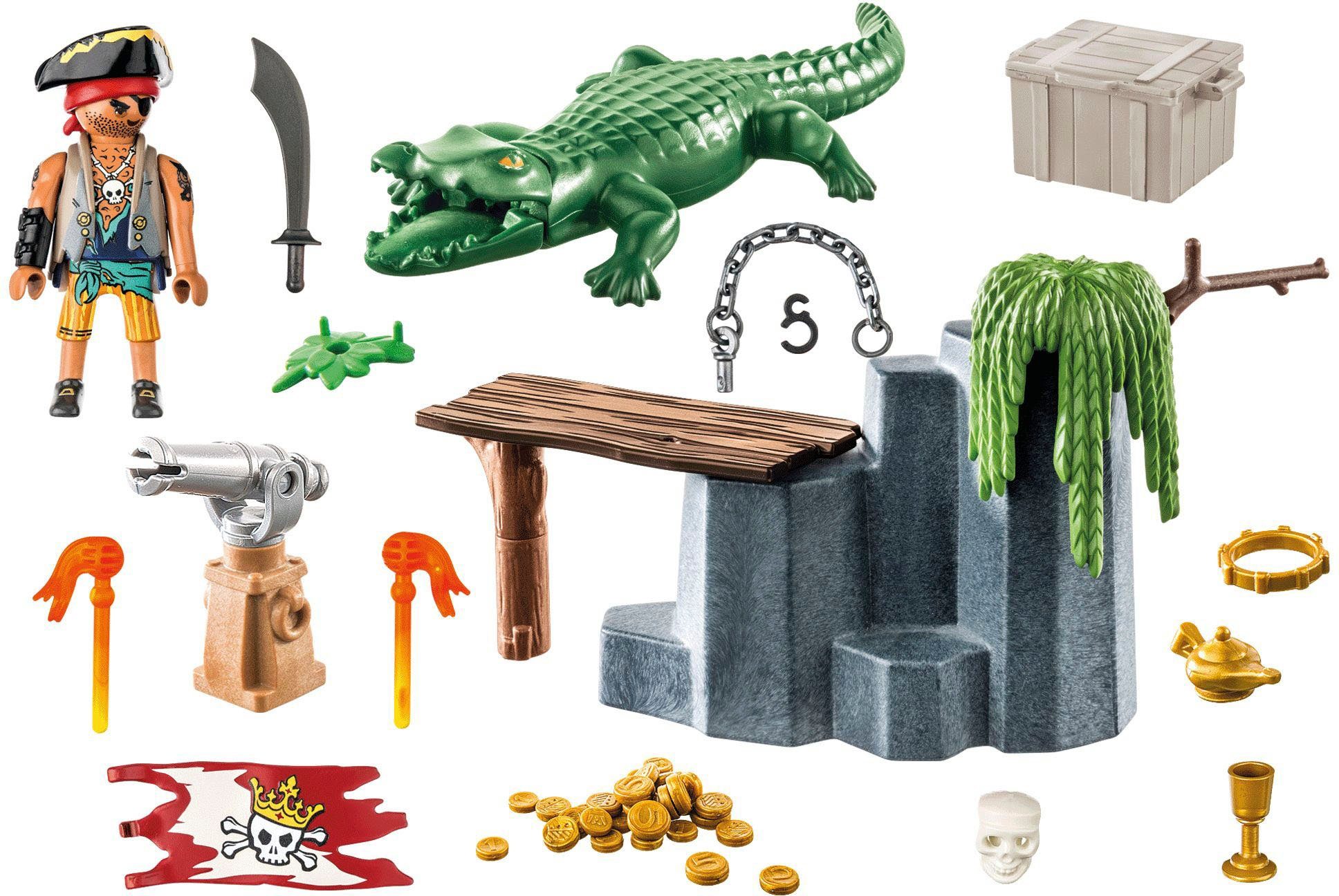Playmobil® Constructie-speelset Piraat met alligator (71473), Pirates gedeeltelijk van gerecycled materiaal, made in europe (59-delig)