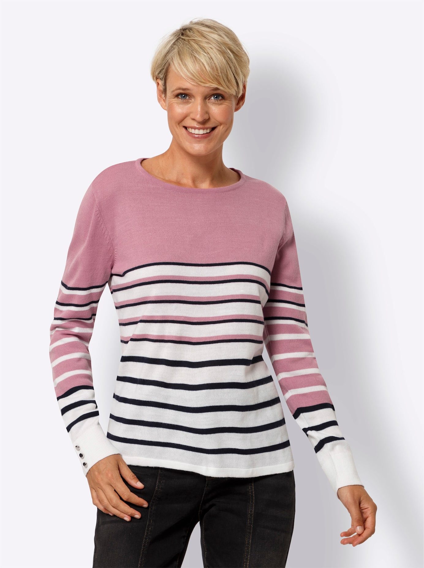 Classic Basics Gestreepte Trui met lange mouwen