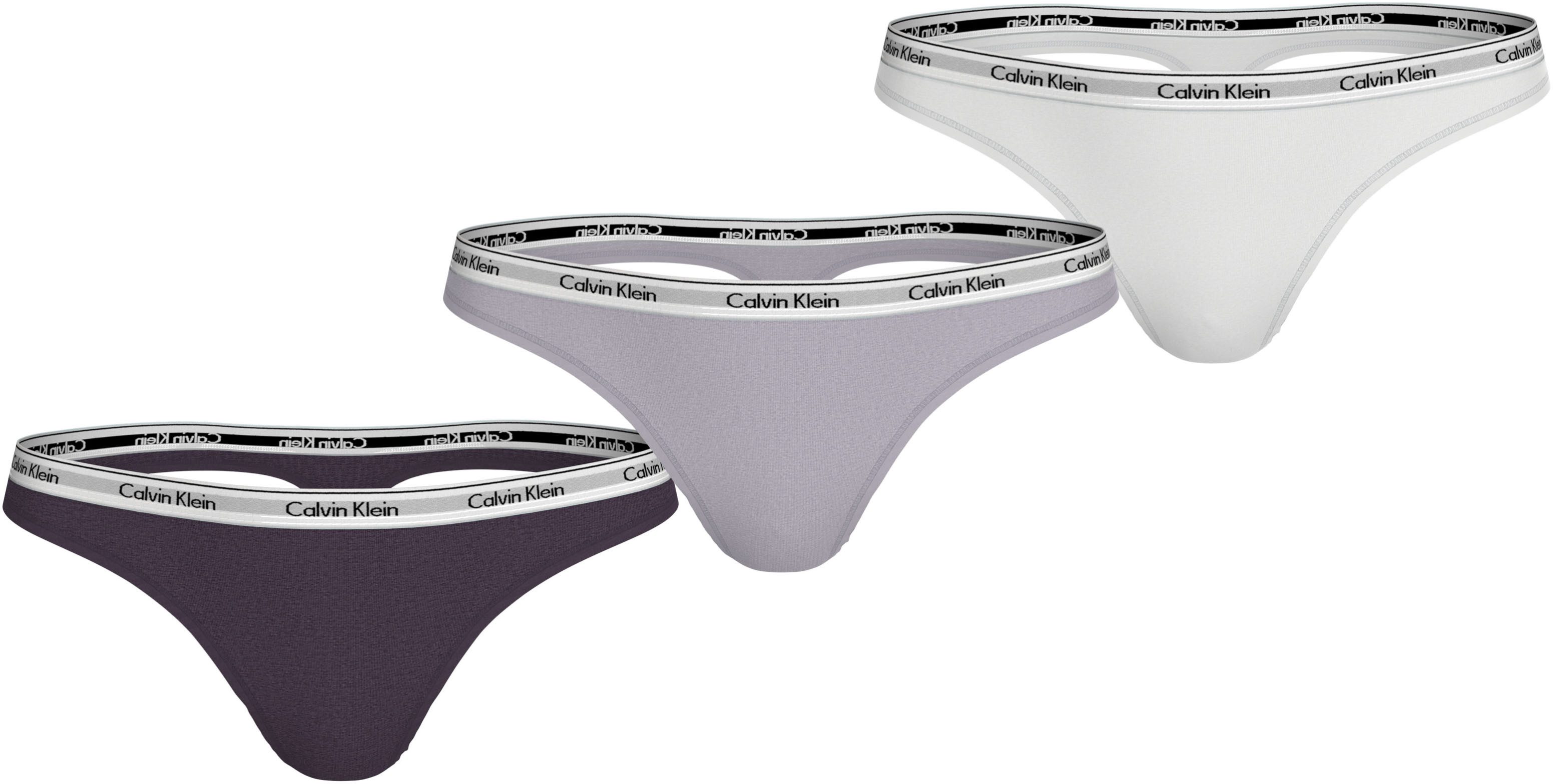 Calvin Klein Tanga 3 PACK THONG (LOW-RISE) (3 stuks) dames slips maat M (38) multicolor