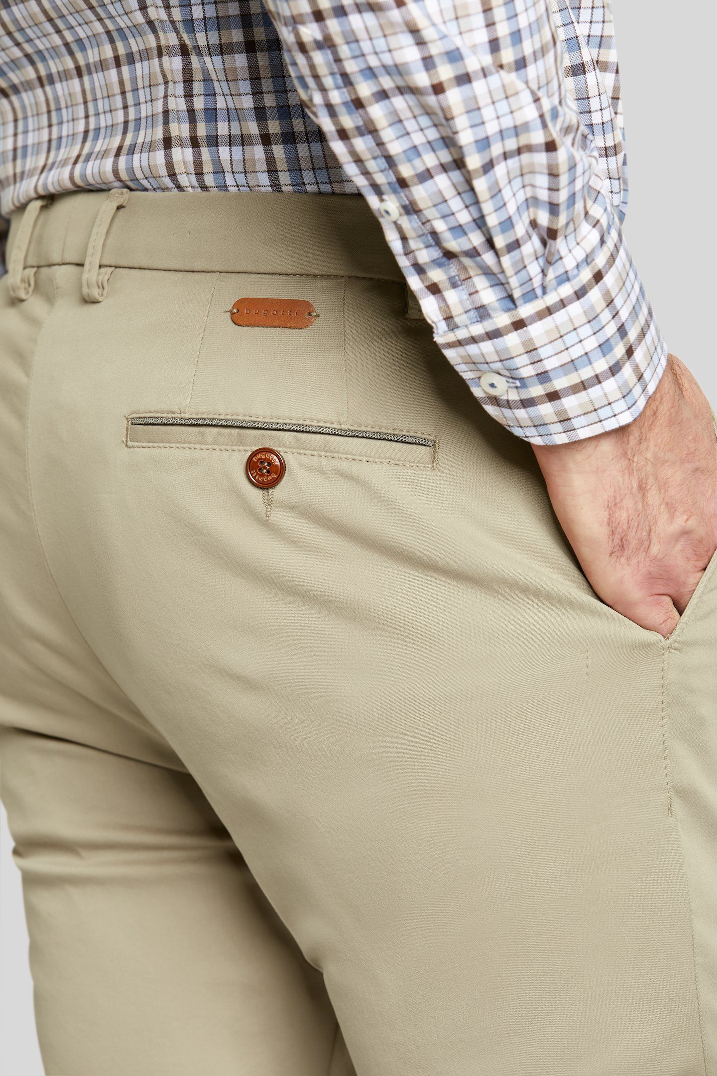 Bugatti Stoffen broek met een hoog katoengehalte