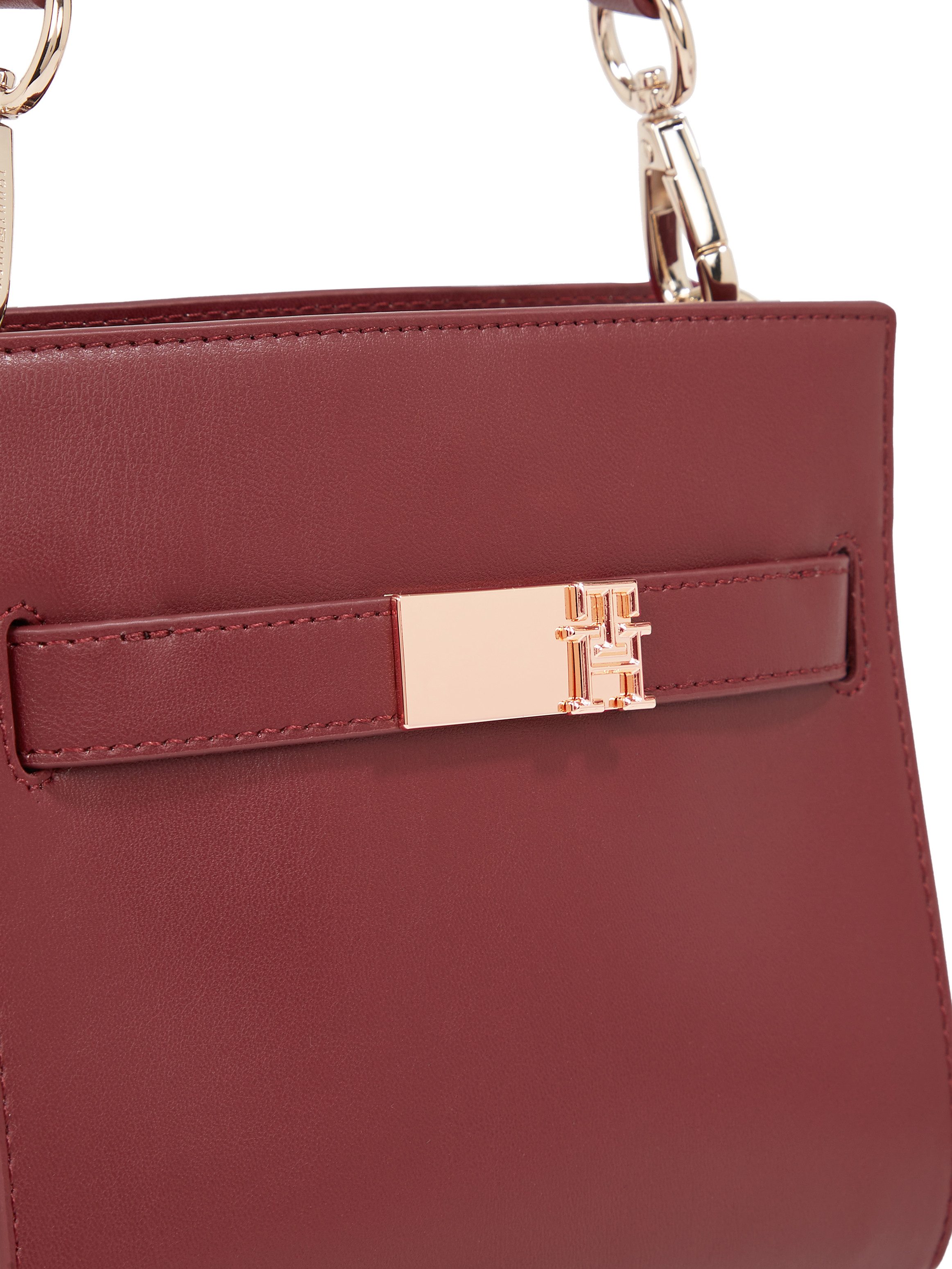 Tommy Hilfiger Schoudertas TH HERITAGE MINI SATCHEL dames avondtas, handtas, schoudertas met versieringen