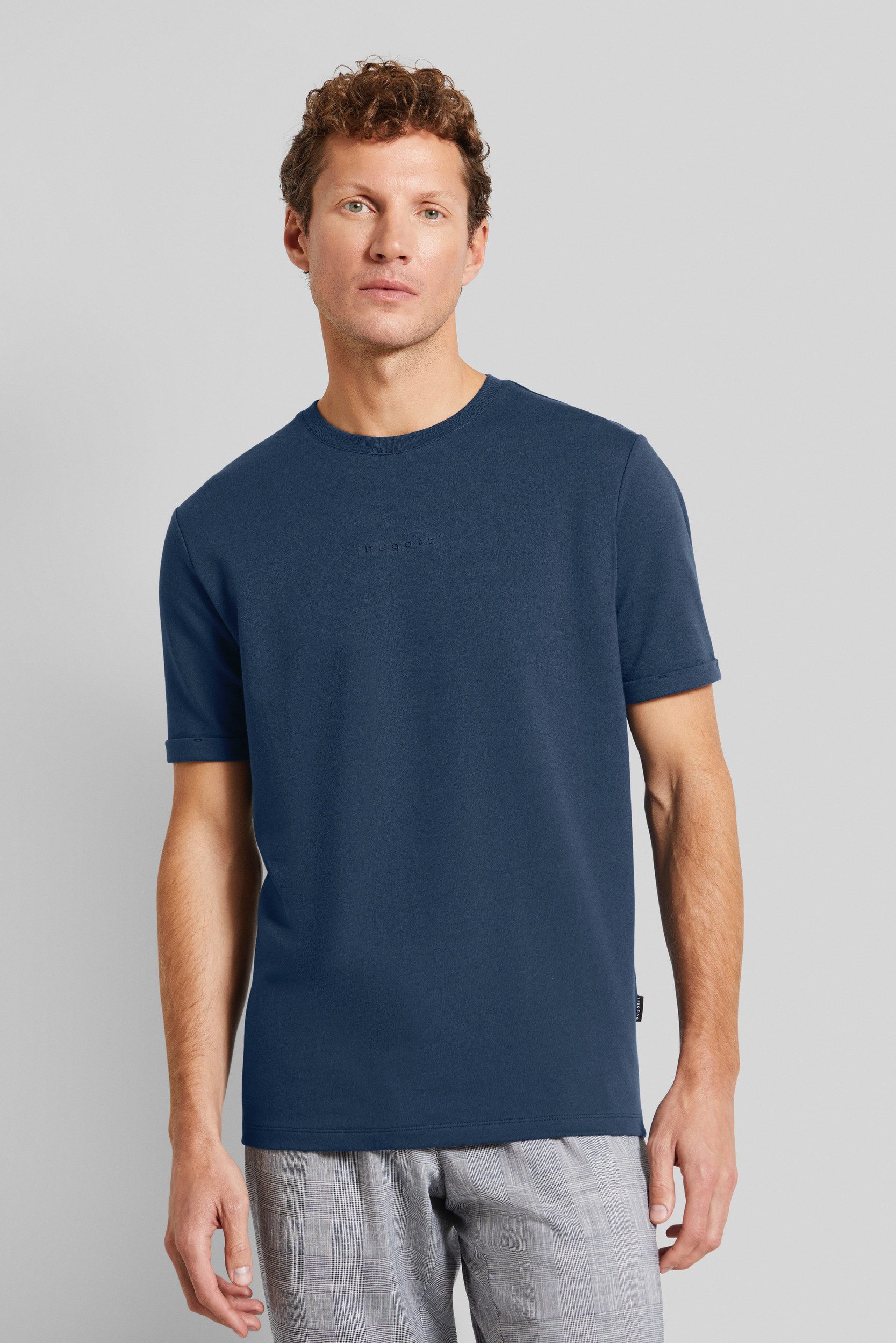 Bugatti T-shirt met subtiele bugatti-print heren t-shirts maat 3XL blauw
