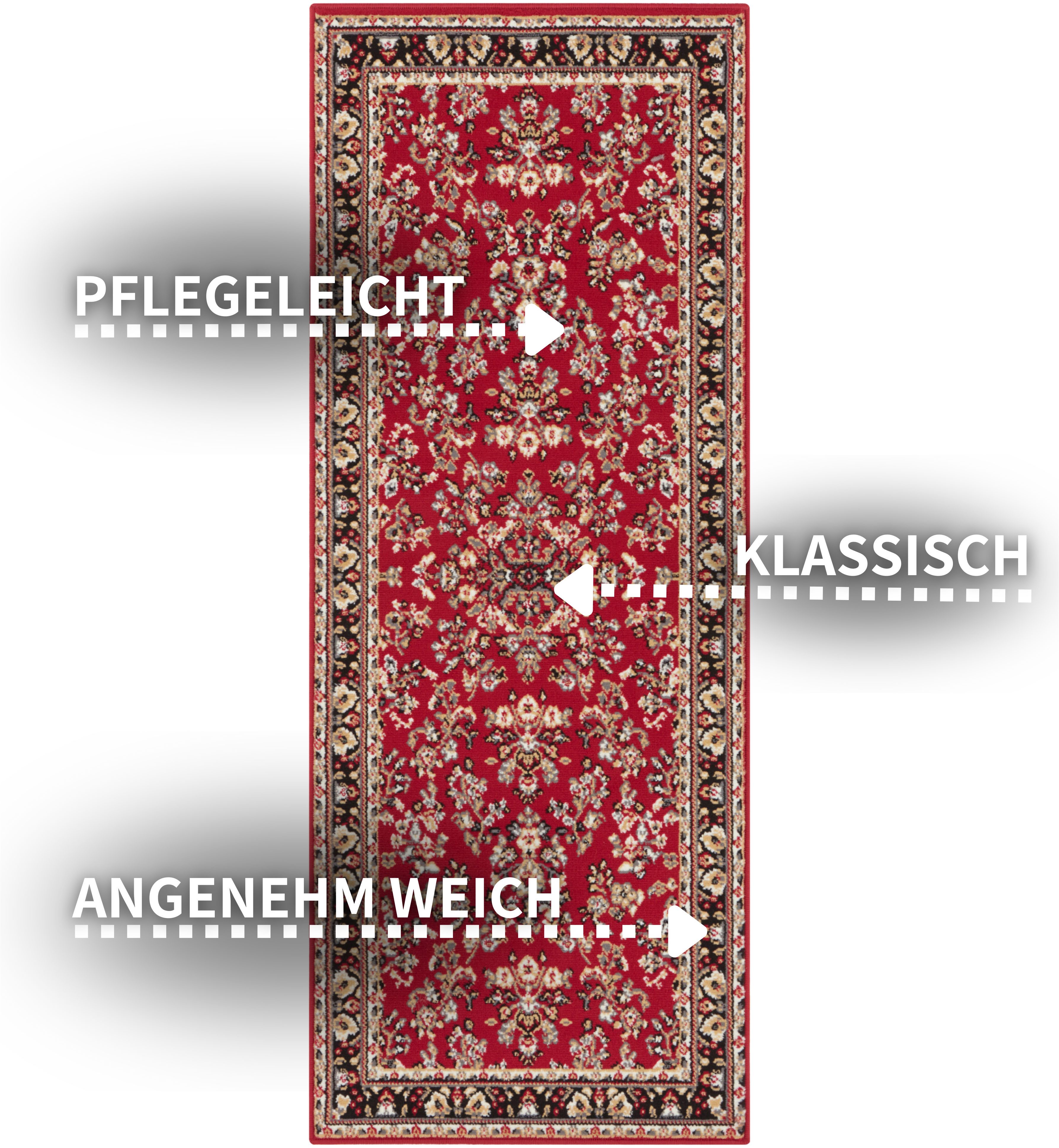 HANSE Home Vloerkleed Halton Kortpolig, orient-look, met bies, loper, onderhoudsvriendelijk, geketteld