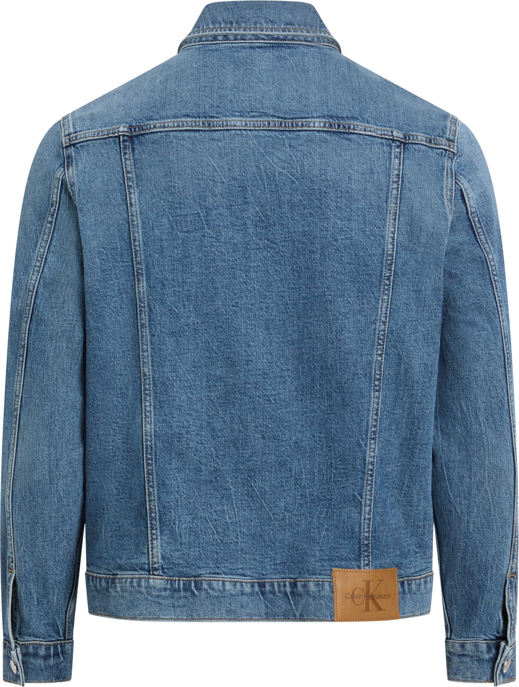 Calvin Klein Jeansjack SLIM DENIM JACKET in donkerblauwe wassing