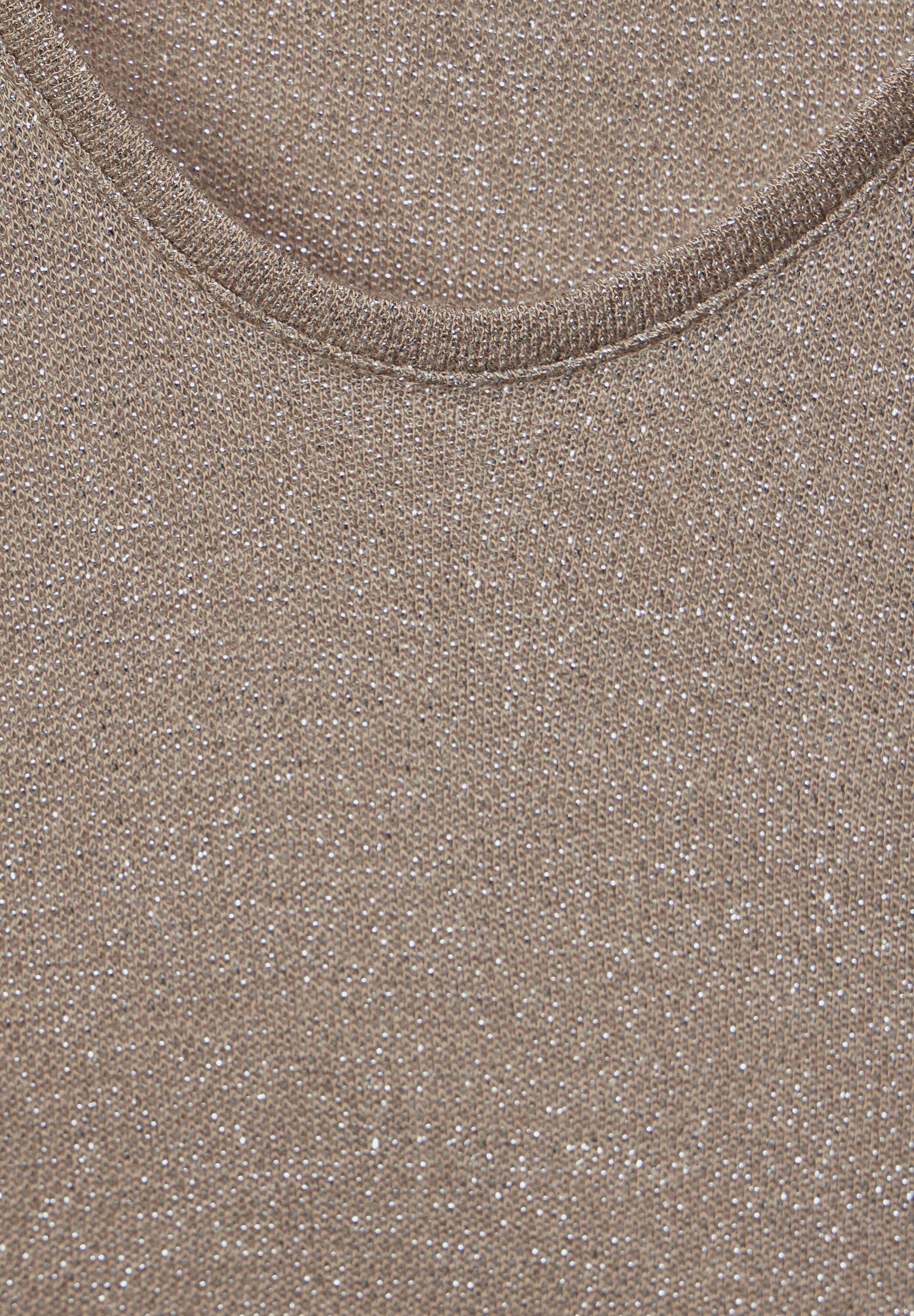 STREET ONE Gebreide top LTD QR V-Neck shiny Shirt