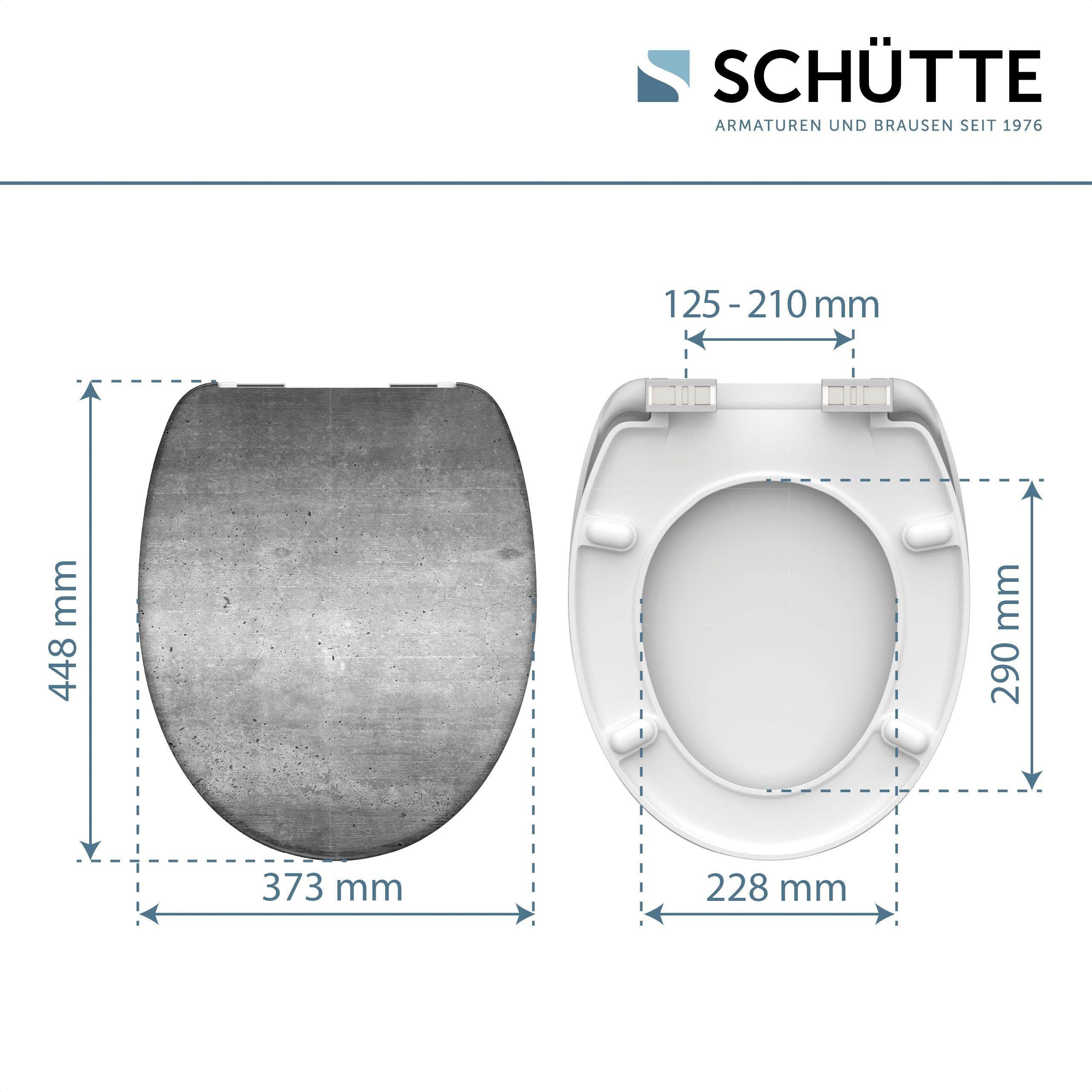 Schütte Toiletzitting Industrial grey Duroplast, met soft-closemechanisme