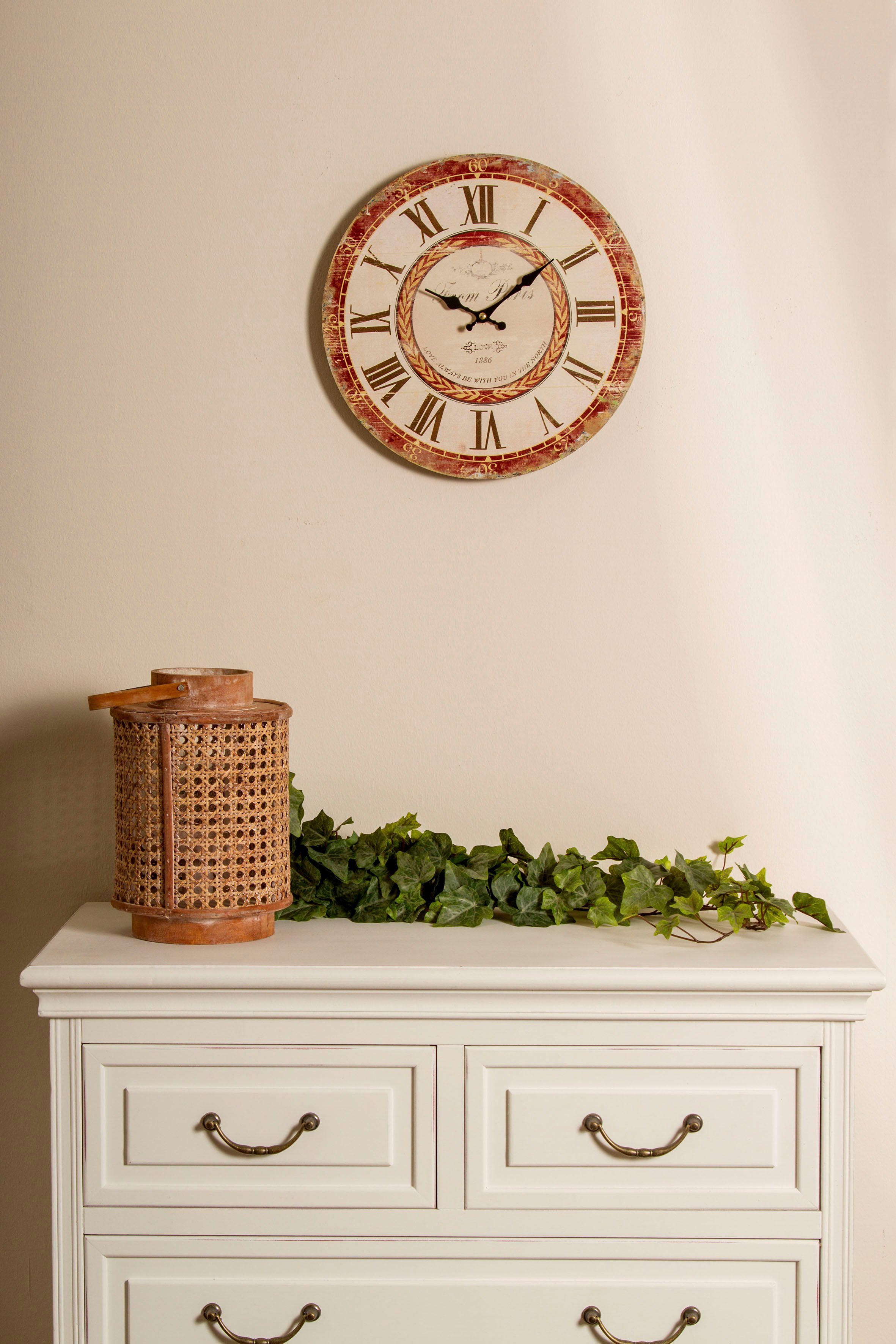 Myflair Möbel & Accessoires Wandklok "Love" rond, ø 33,8 cm, romeinse cijfers, decoratief in keuken & woonkamer (1-delig)