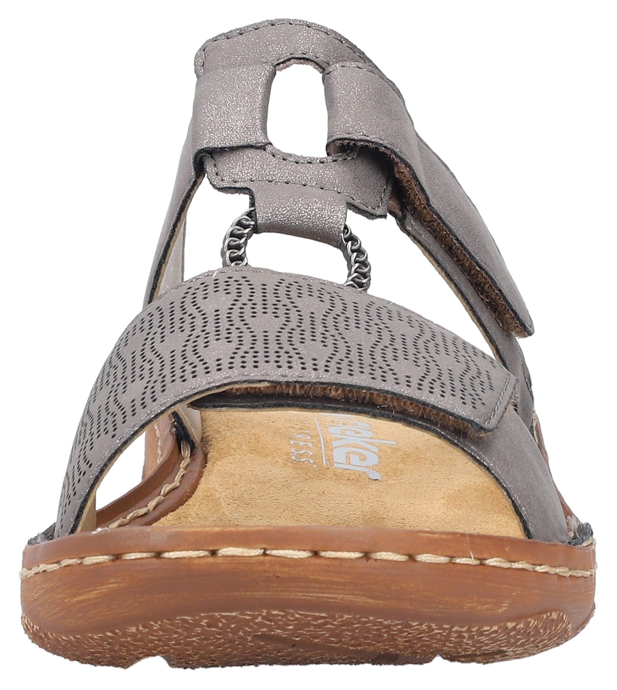 Rieker Slippers Zomerschoen, slippers, vakantieschoen, klittenbandschoen met perforatie