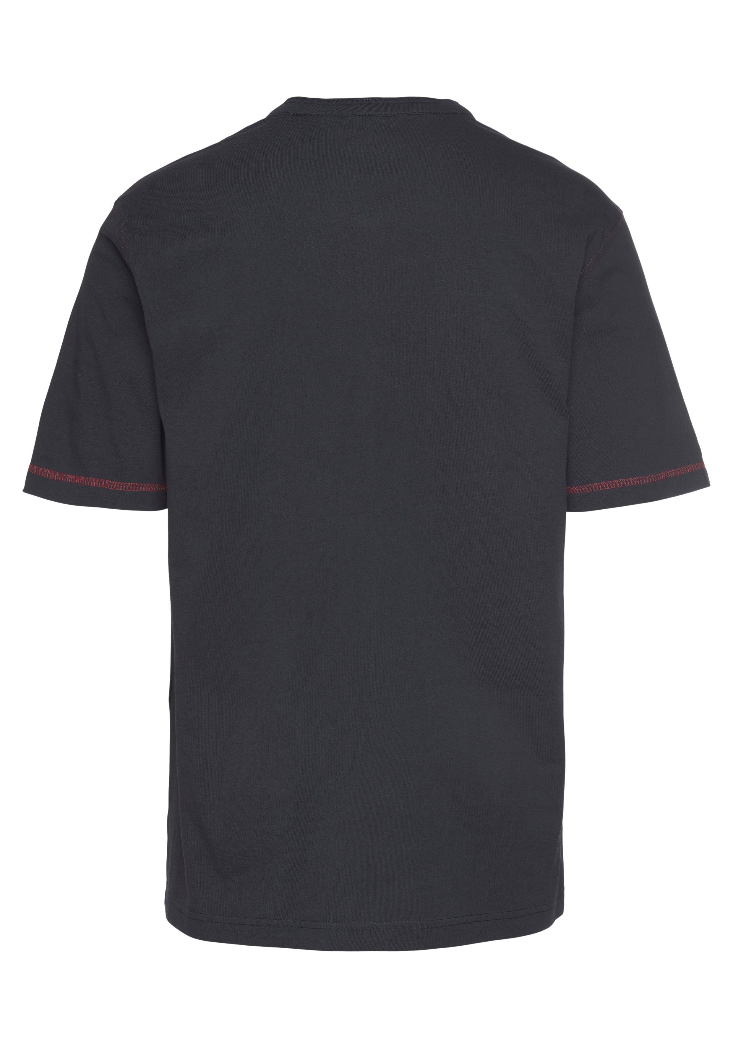 Man's World Henleyshirt Korte mouwen, casual pasvorm, bedrukt, ronde hals, casual