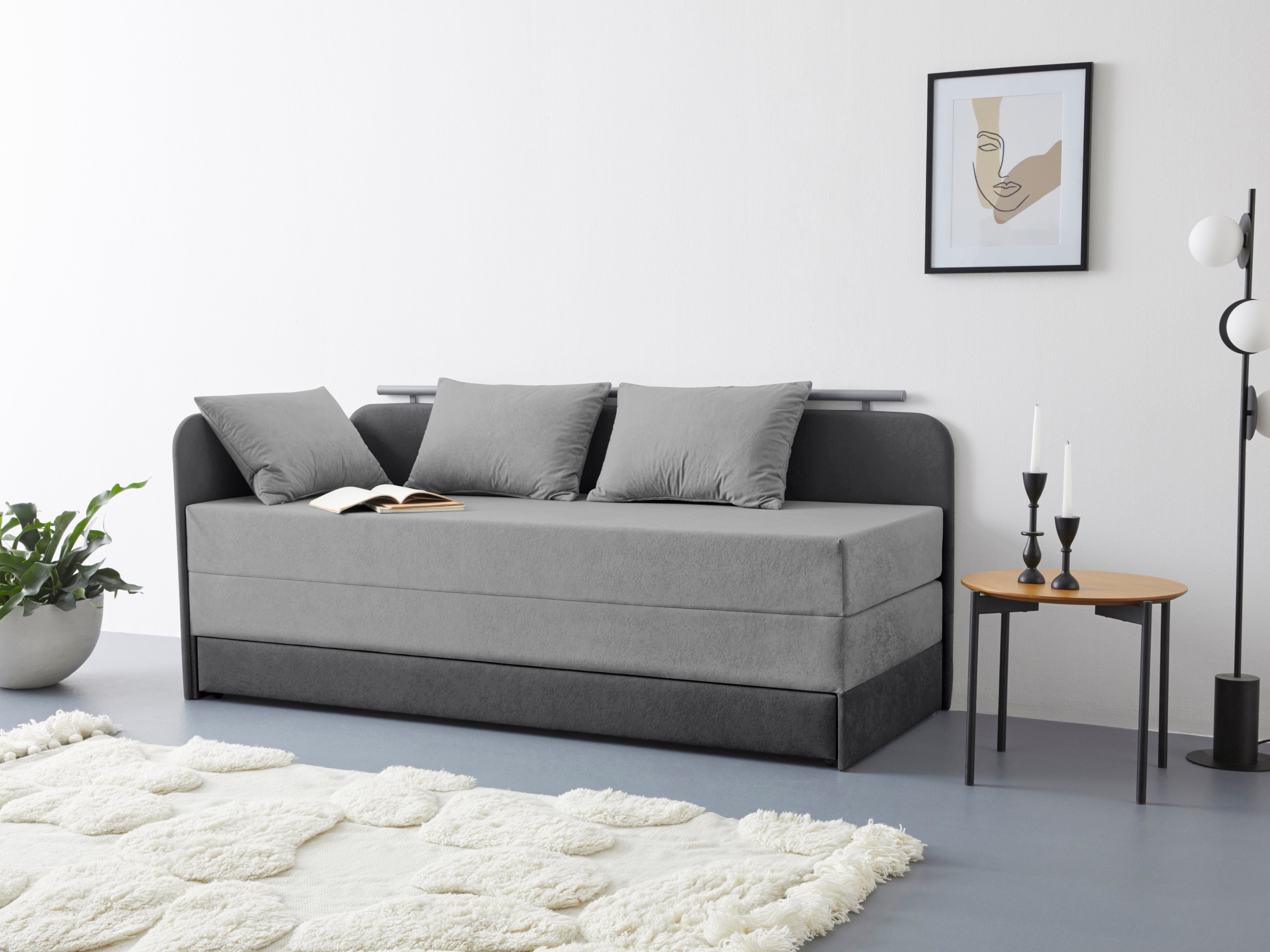 Maintal Bed Diana met bergruimte grijs, slaapbanken, Lighoogte 42 cm