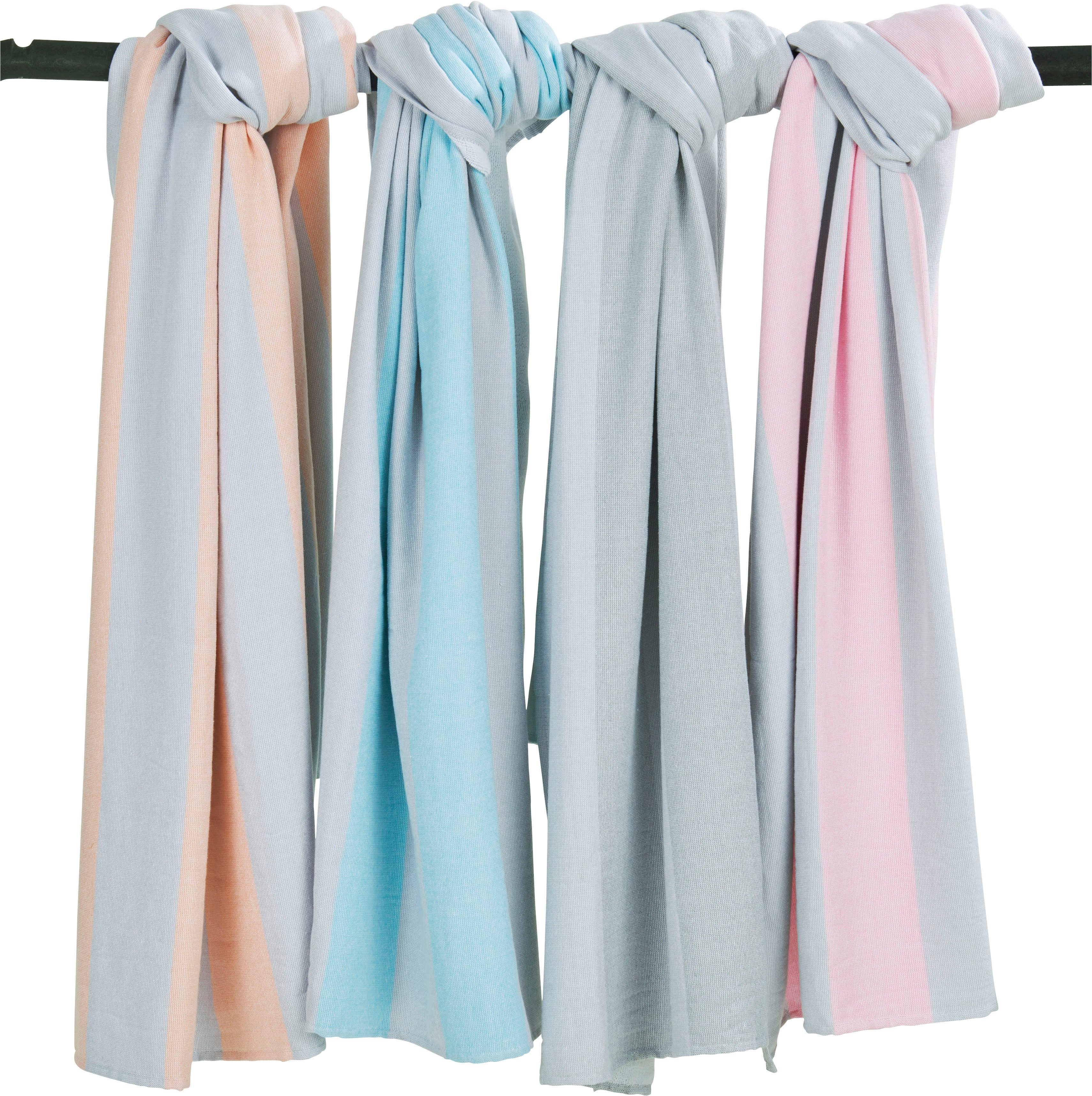 done.® Hamamdoek California Strandhanddoek met opvallende, gekleurde strepen (1 stuk)
