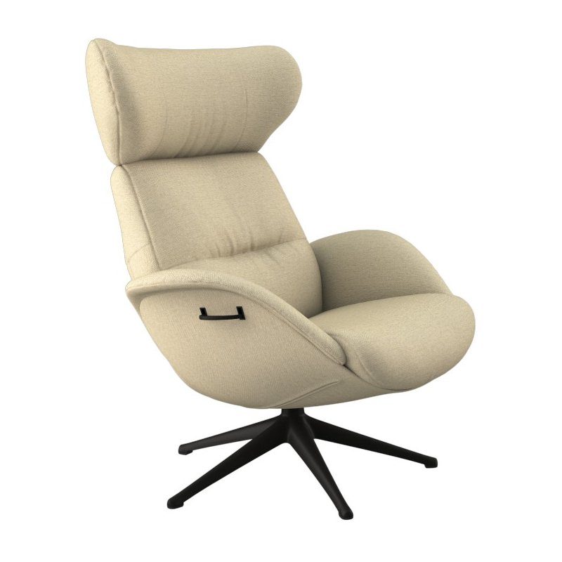 FLEXLUX Relaxfauteuil Relaxchairs More Eersteklas comfort, rug- en hoofdsteunverstelling, draaibaar, zwarte voet tv-fauteuils bruin