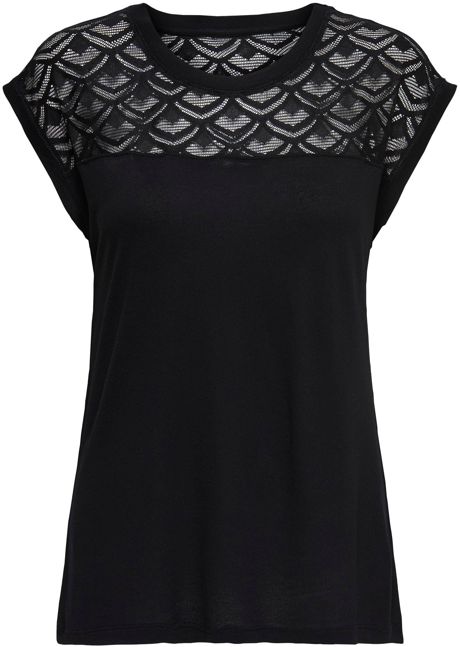 Only Kanten shirt ONLNICOLE LIFE S/S MIX TOP JRS NOOS